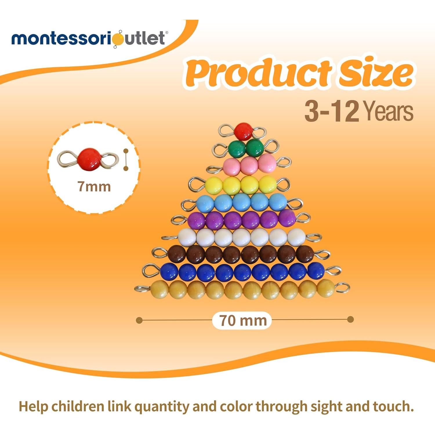 Escalera de Cuentas de Colores Montessori Outlet 8x5x0.8cm