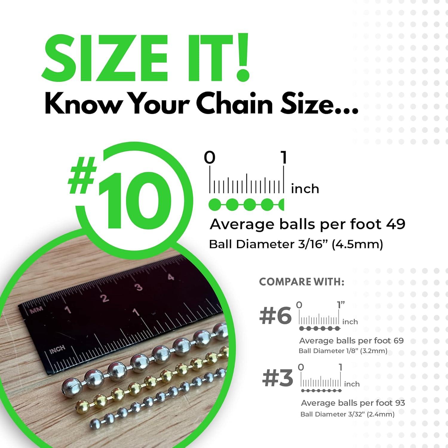 Cadena de Bolas WAXAW 4.5mm Acero Niquelado 30.48m para Persianas