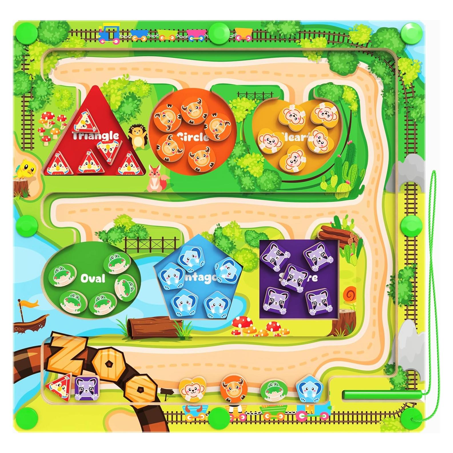 Rompecabezas Magnético Montessori DUKVSG - Laberinto de Colores y Formas