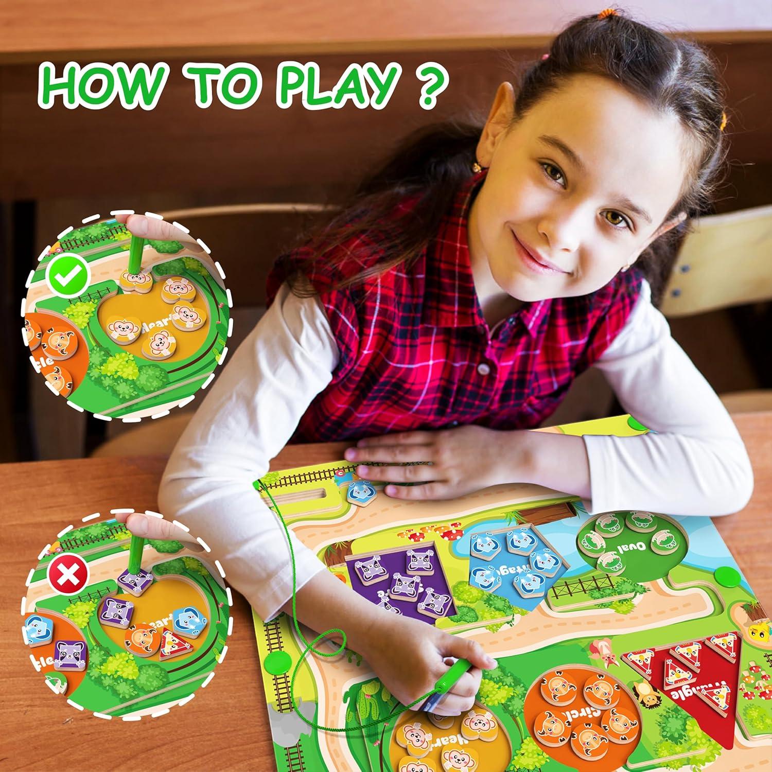 Rompecabezas Magnético Montessori DUKVSG - Laberinto de Colores y Formas