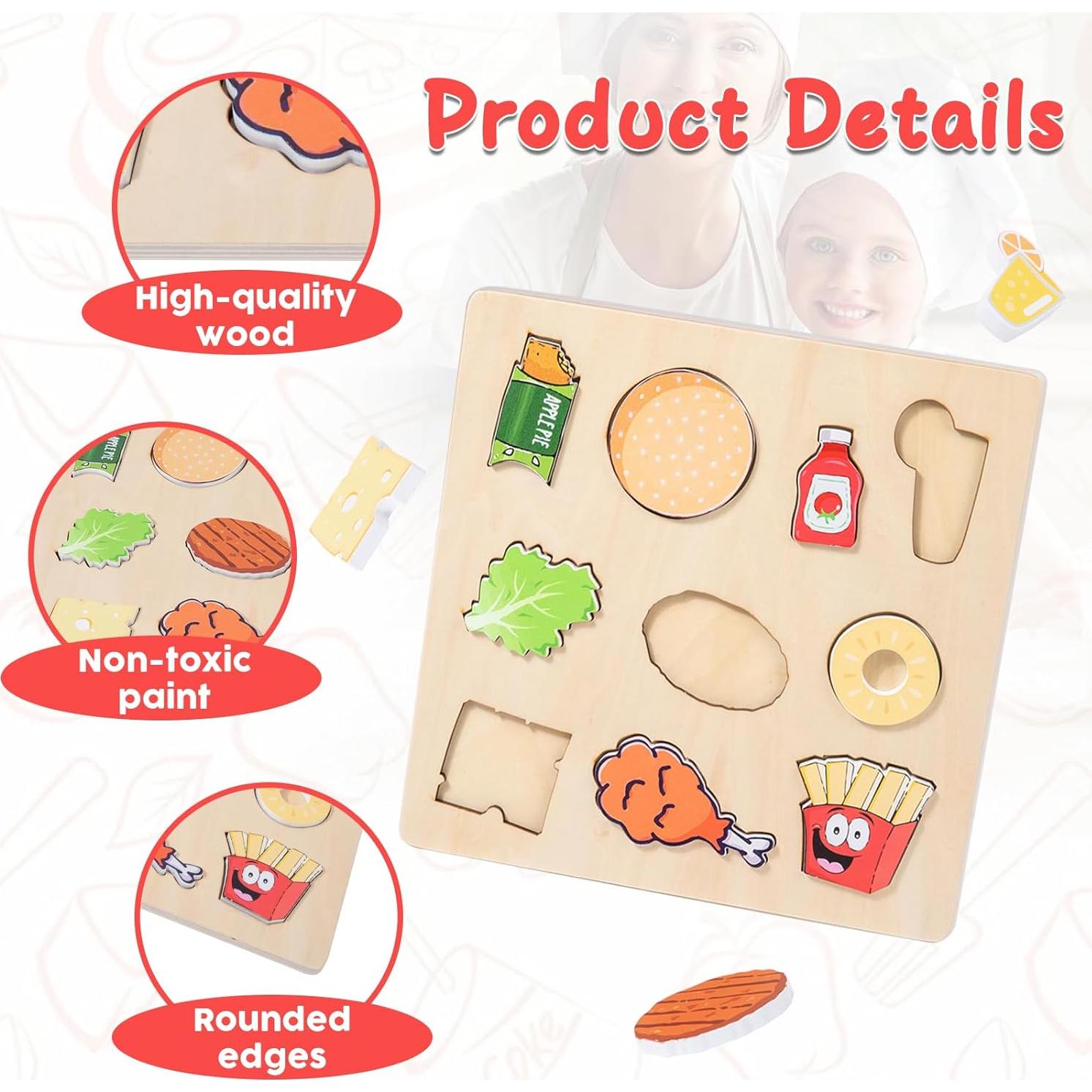 Rompecabezas de Madera Montessori Adena Juguete Cocina Falsa