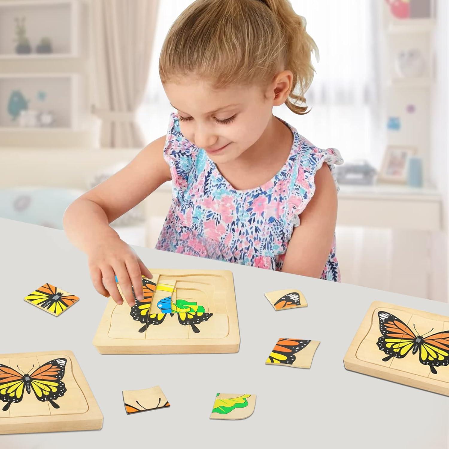 Rompecabezas de Madera Montessori Mariposa 20 Piezas 3-8 Años