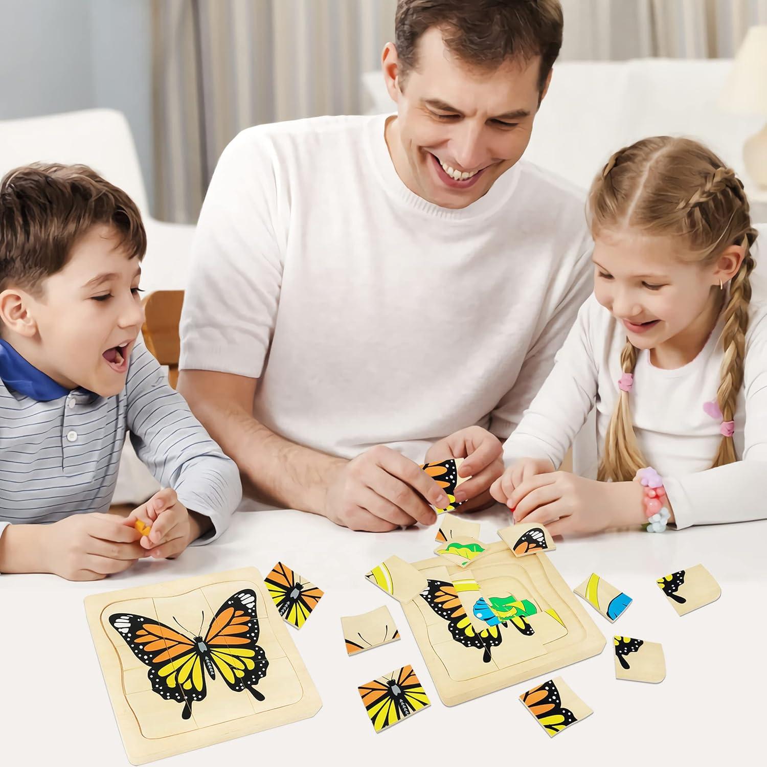 Rompecabezas de Madera Montessori Mariposa 20 Piezas 3-8 Años