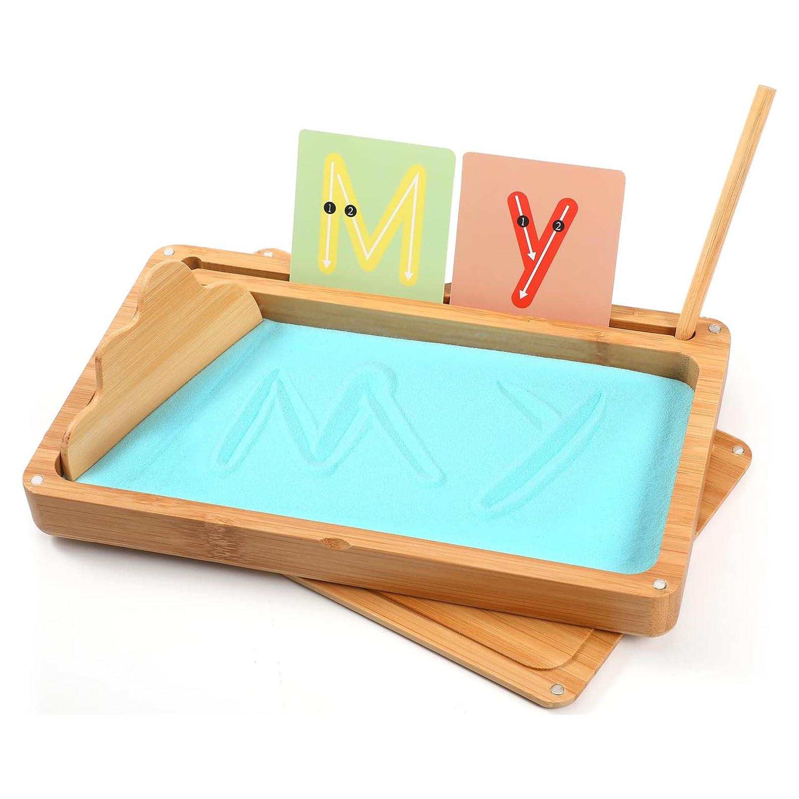 Bandeja de Arena Montessori AtMini con Tapa - Madera 25.4x15.2 cm