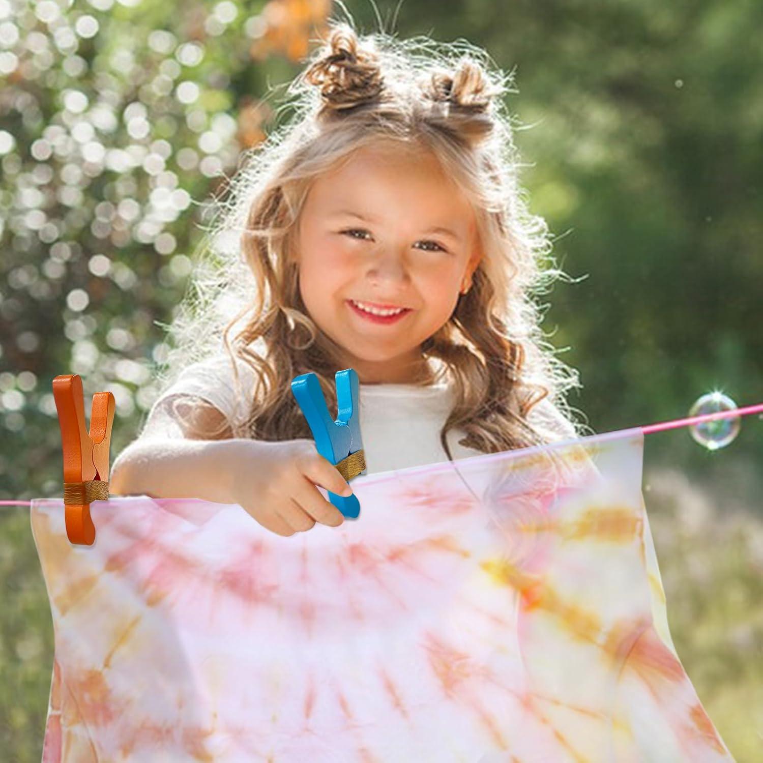 Juego de 10 Clips de Madera Coloridos Hlimior para Niños