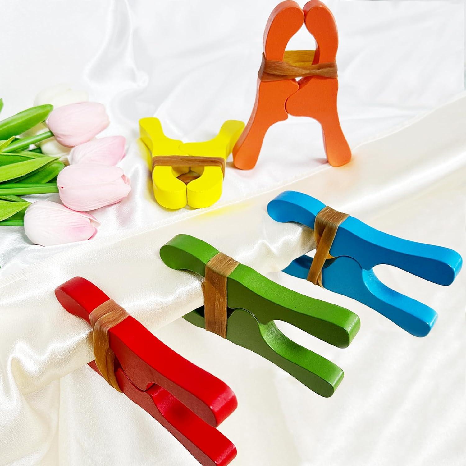 Juego de 10 Clips de Madera Coloridos Hlimior para Niños