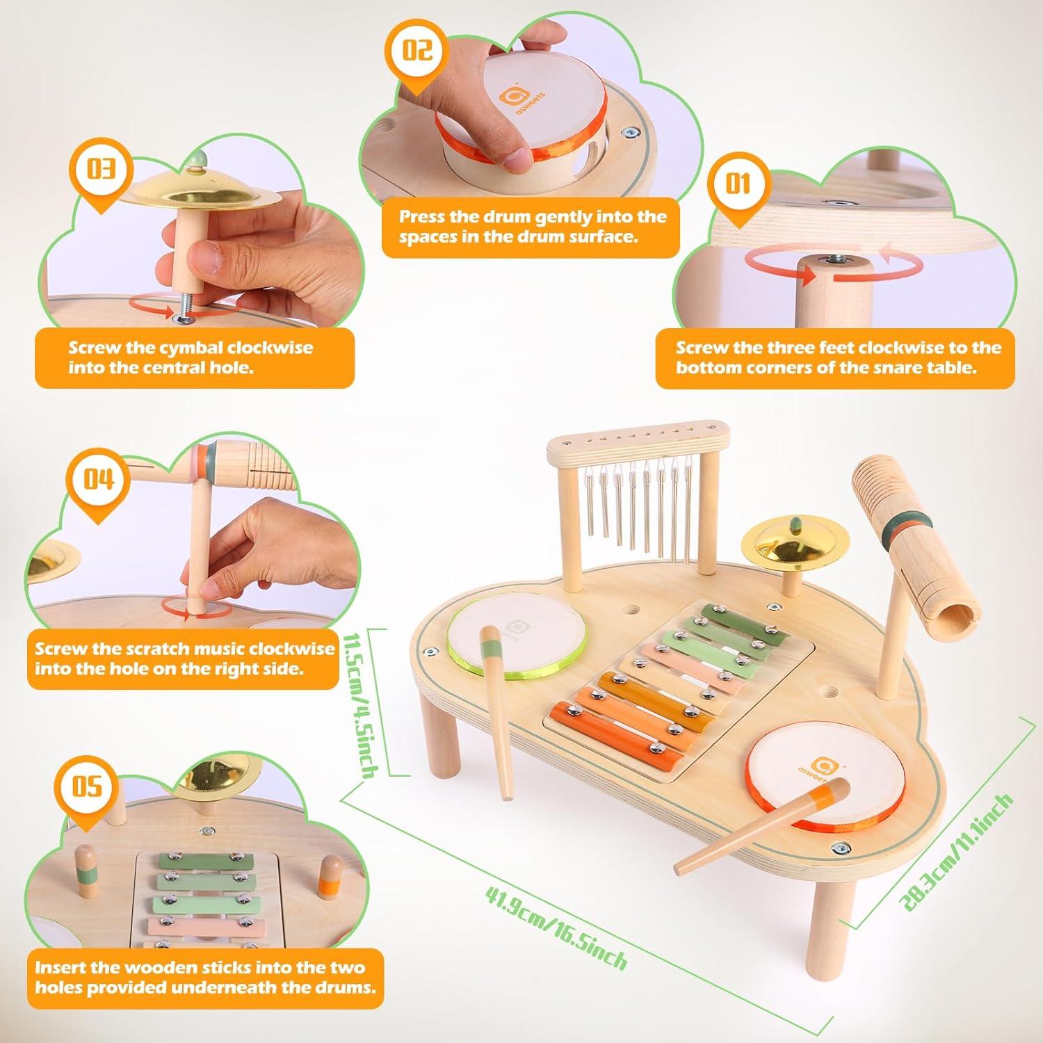 Juego de Batería 7 en 1 Asweets para Niños Pequeños