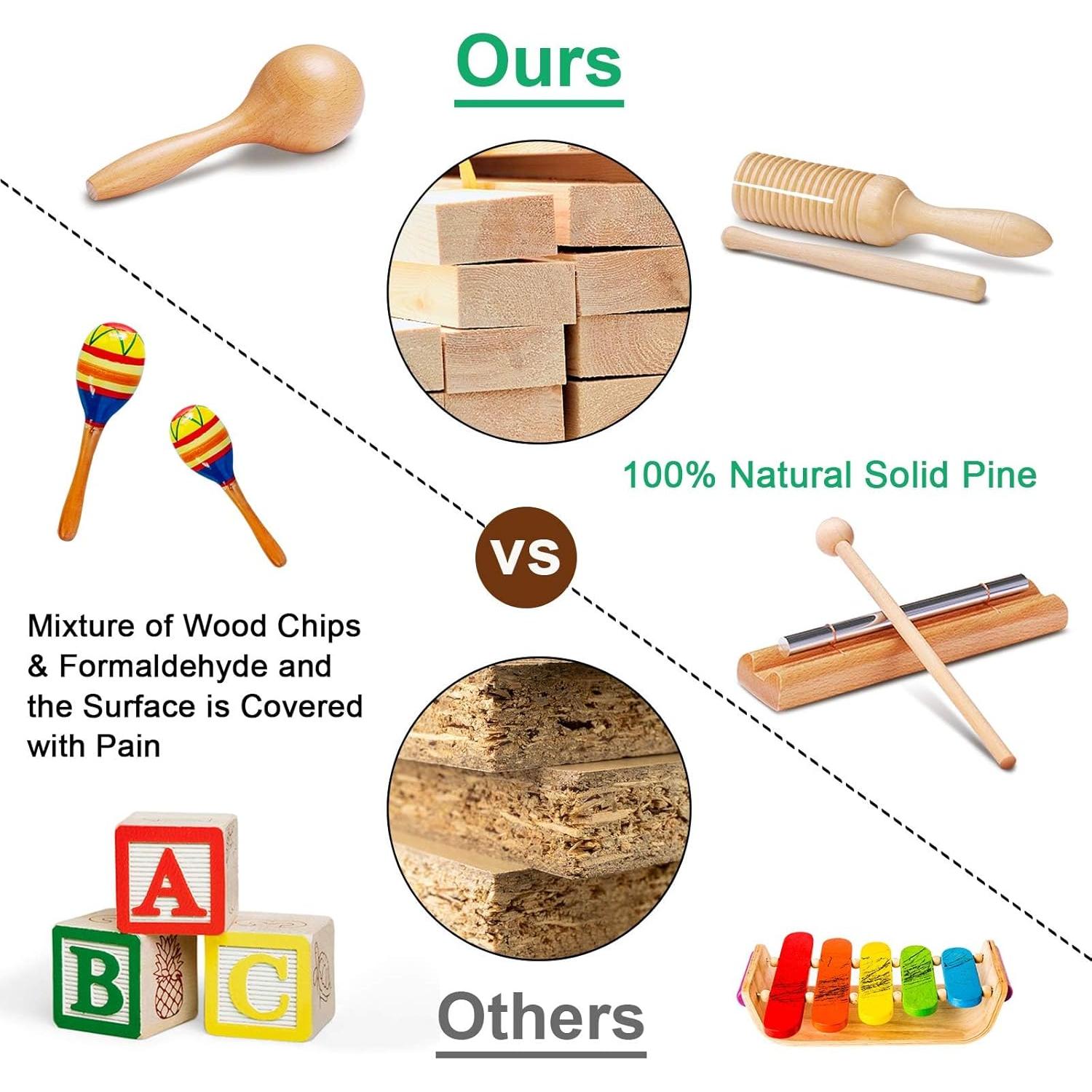 Set de Instrumentos Musicales Montessori LOOIKOOS para Niños 1-3 Años