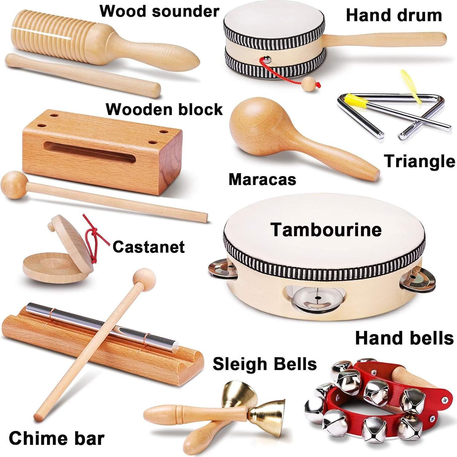 Set de Instrumentos Musicales Montessori LOOIKOOS para Niños 1-3 Años