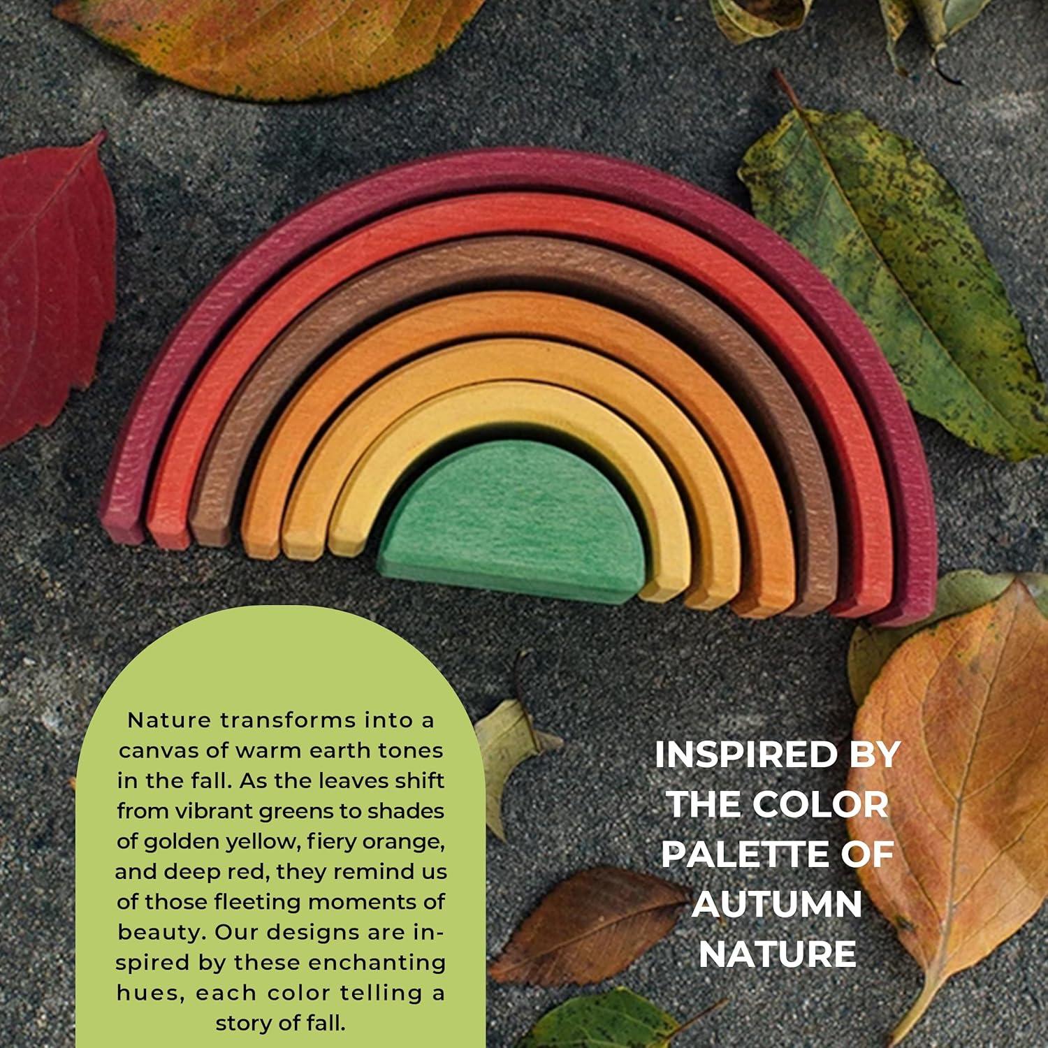 Juego de Apilamiento Arcoíris de Madera AVDAR - 7 Piezas Montessori