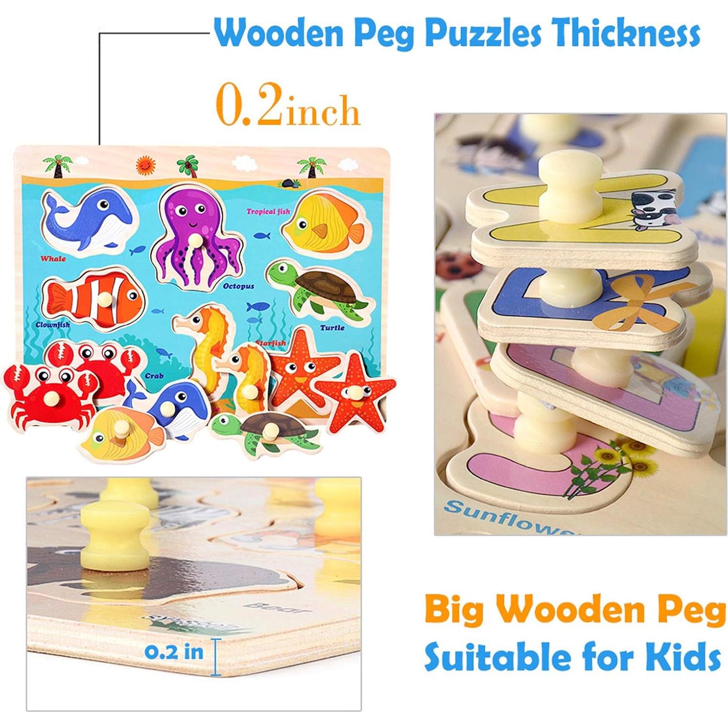 Rompecabezas de Madera Educativo Blppldyci - Set 3 Piezas