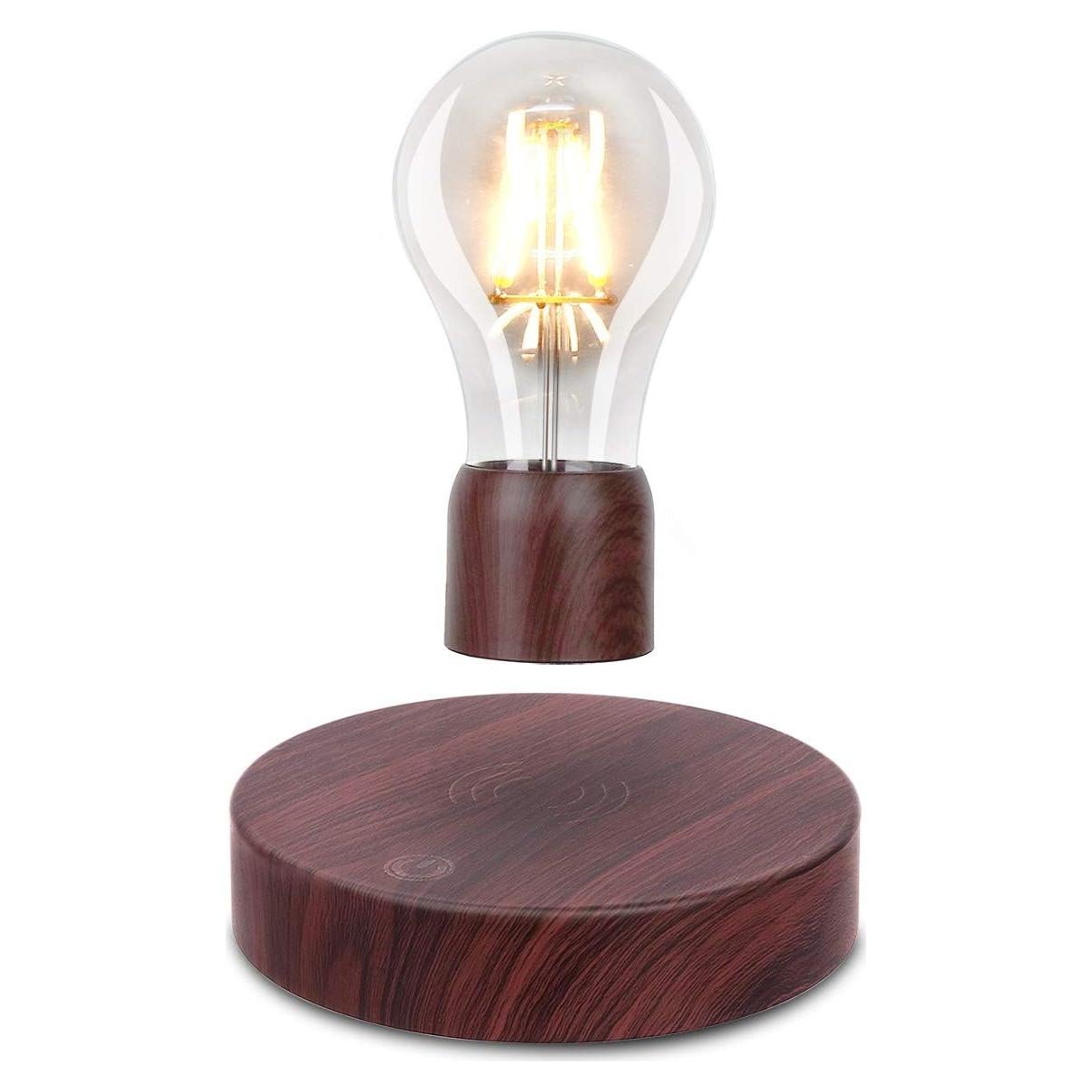 Lámpara de Escritorio LED Flotante VGAzer - Base de Madera Redonda