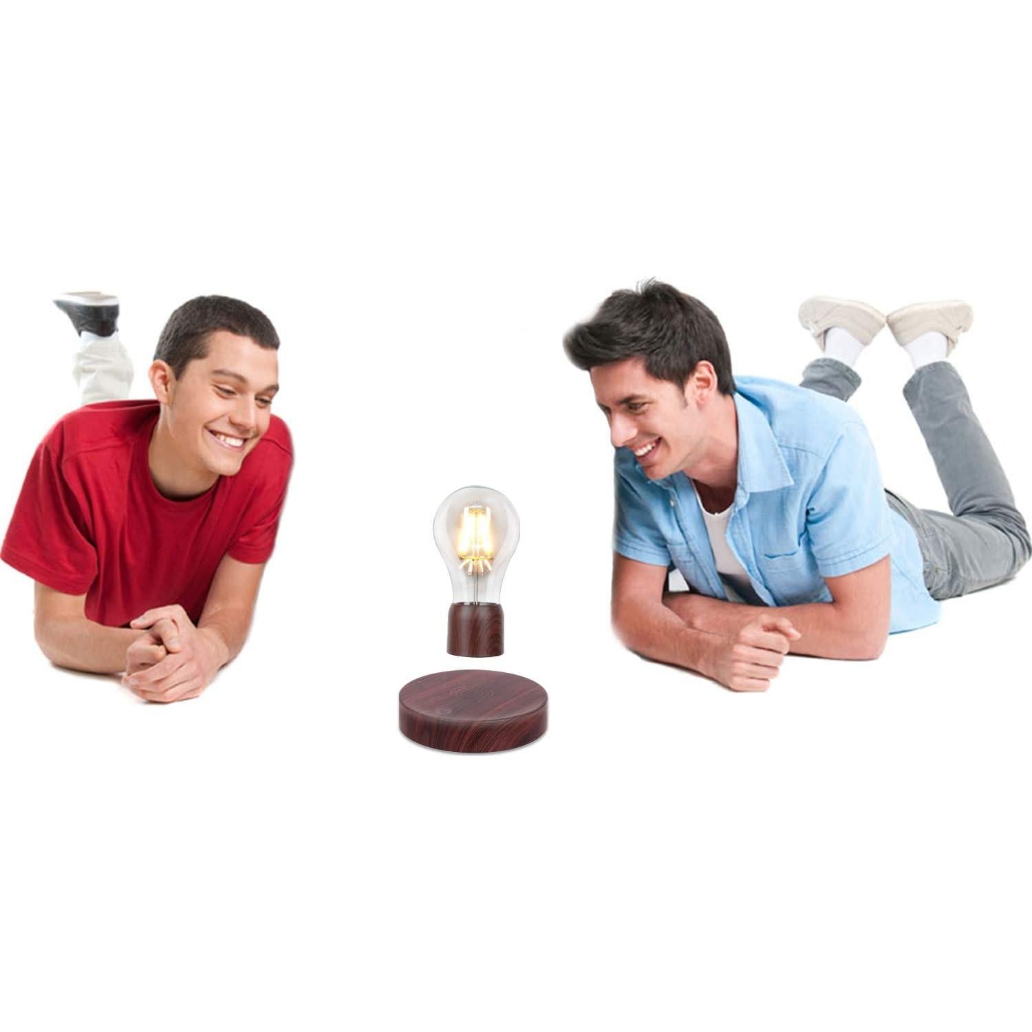 Lámpara de Escritorio LED Flotante VGAzer - Base de Madera Redonda