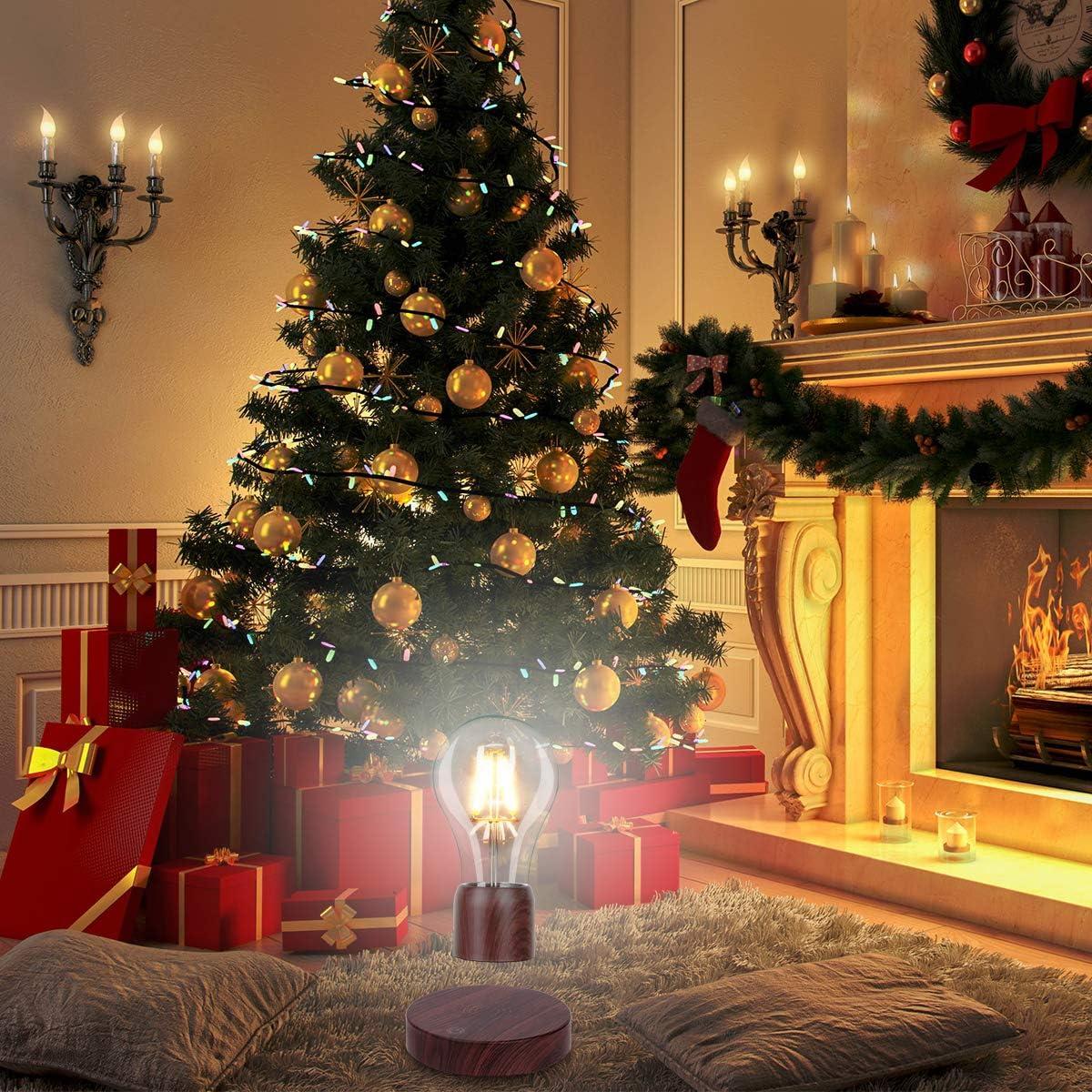 Lámpara de Escritorio LED Flotante VGAzer - Base de Madera Redonda