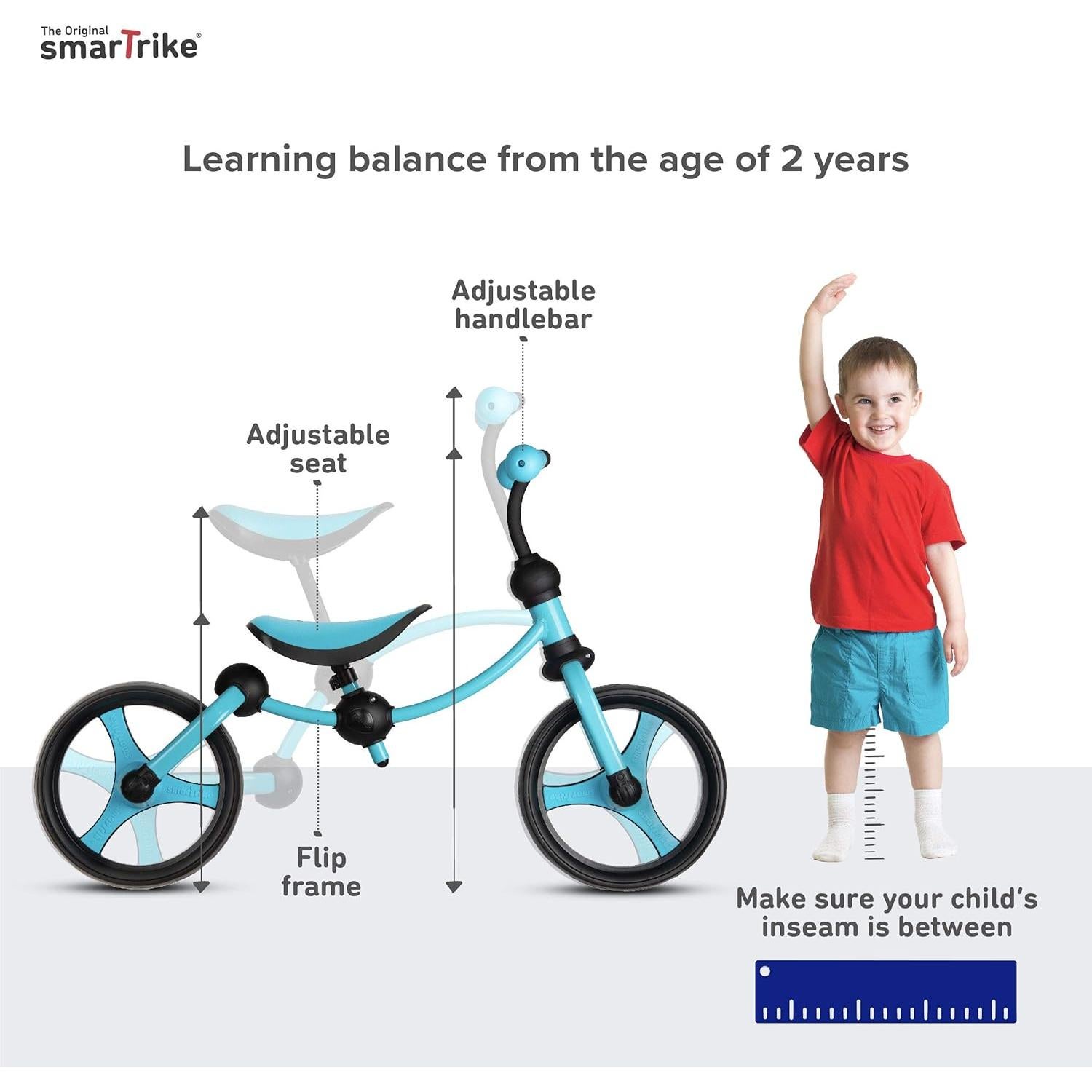 Bicicleta de Equilibrio smarTrike Azul 2 en 1 para Niños 2-5 Años