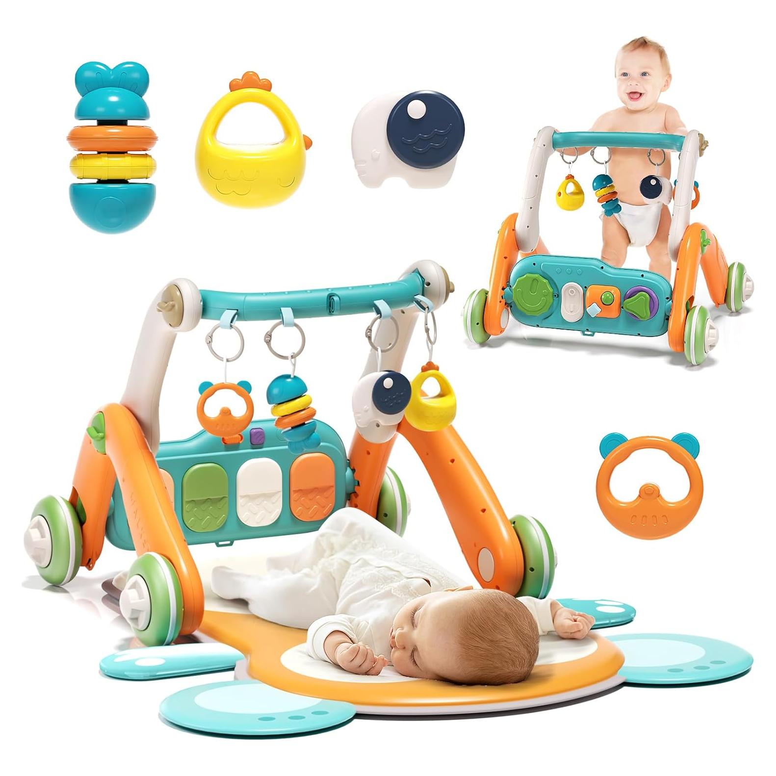 Gimnasio 2 en 1 para Bebés con Andador y Piano Multifuncional