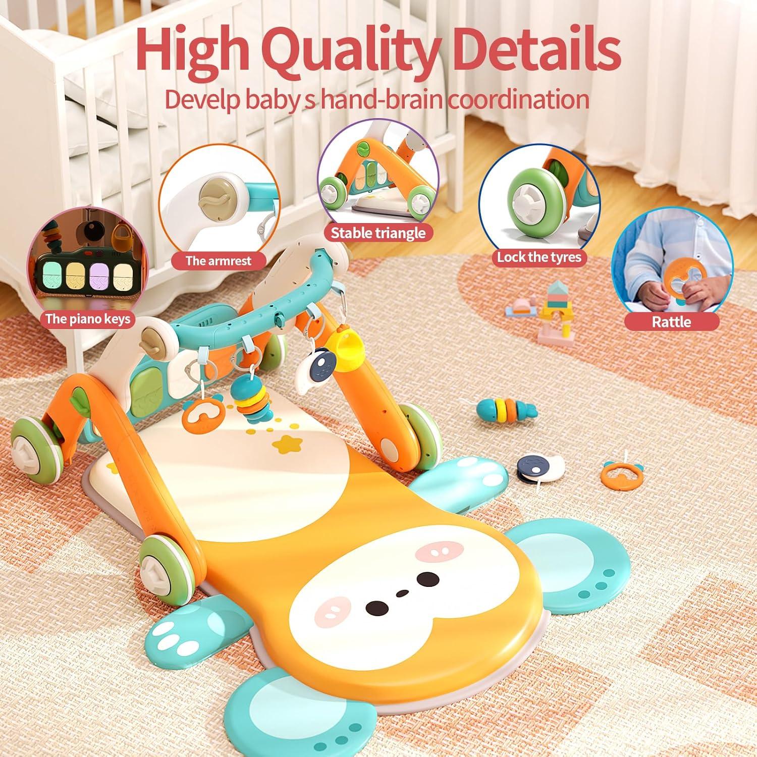 Gimnasio 2 en 1 para Bebés con Andador y Piano Multifuncional