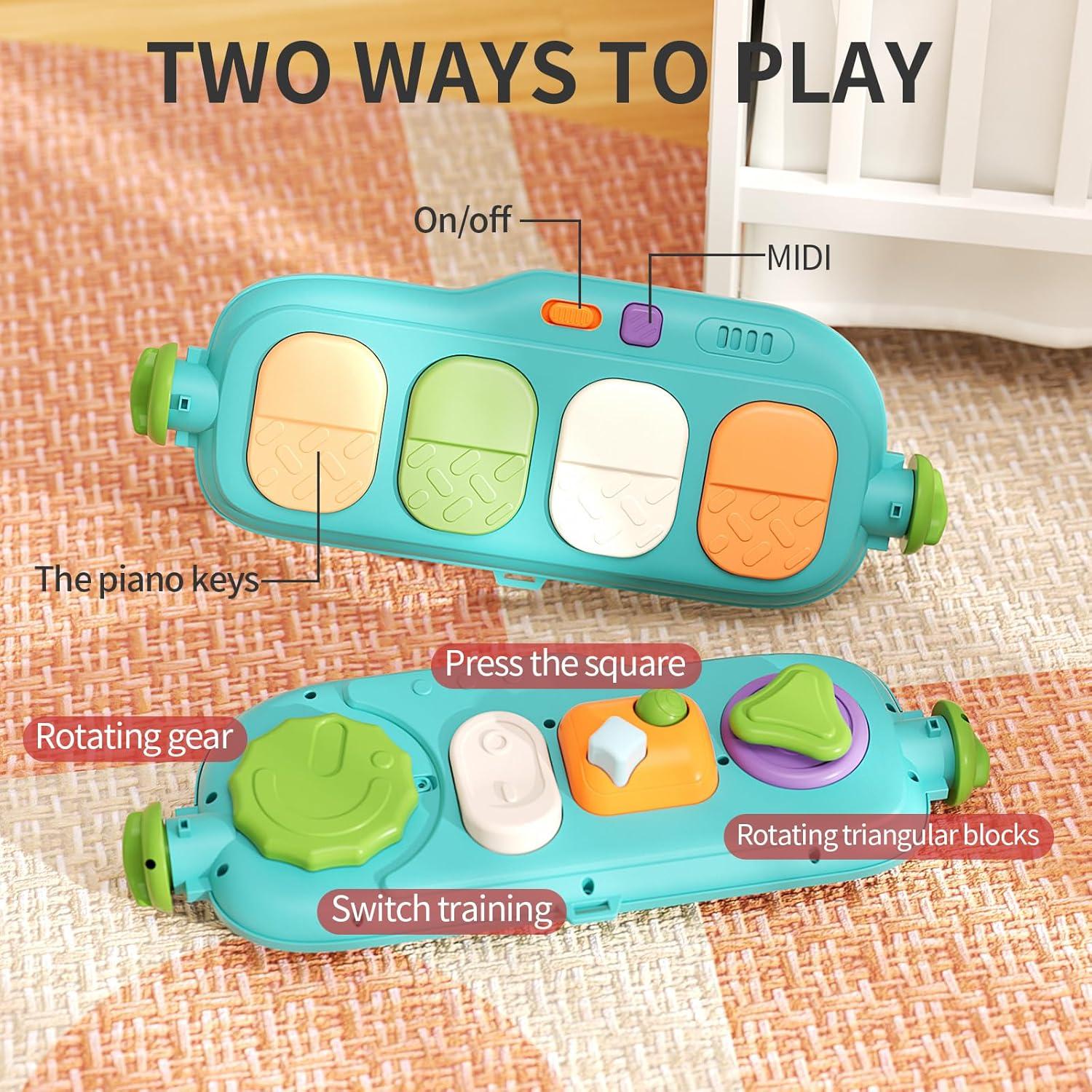 Gimnasio 2 en 1 para Bebés con Andador y Piano Multifuncional