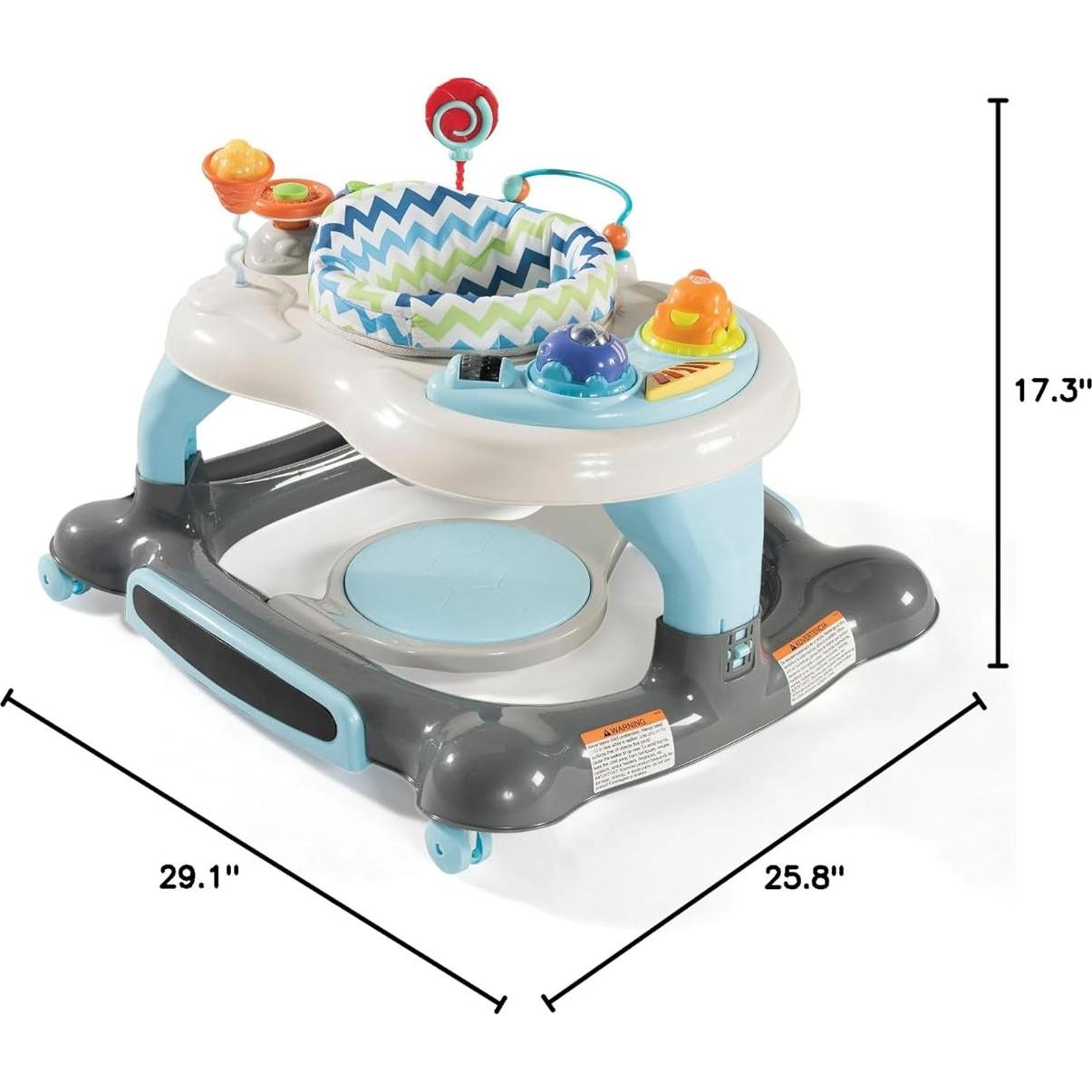 Andador 3 en 1 Storkcraft Azul/Gris con Tabla de Salto y Bandeja