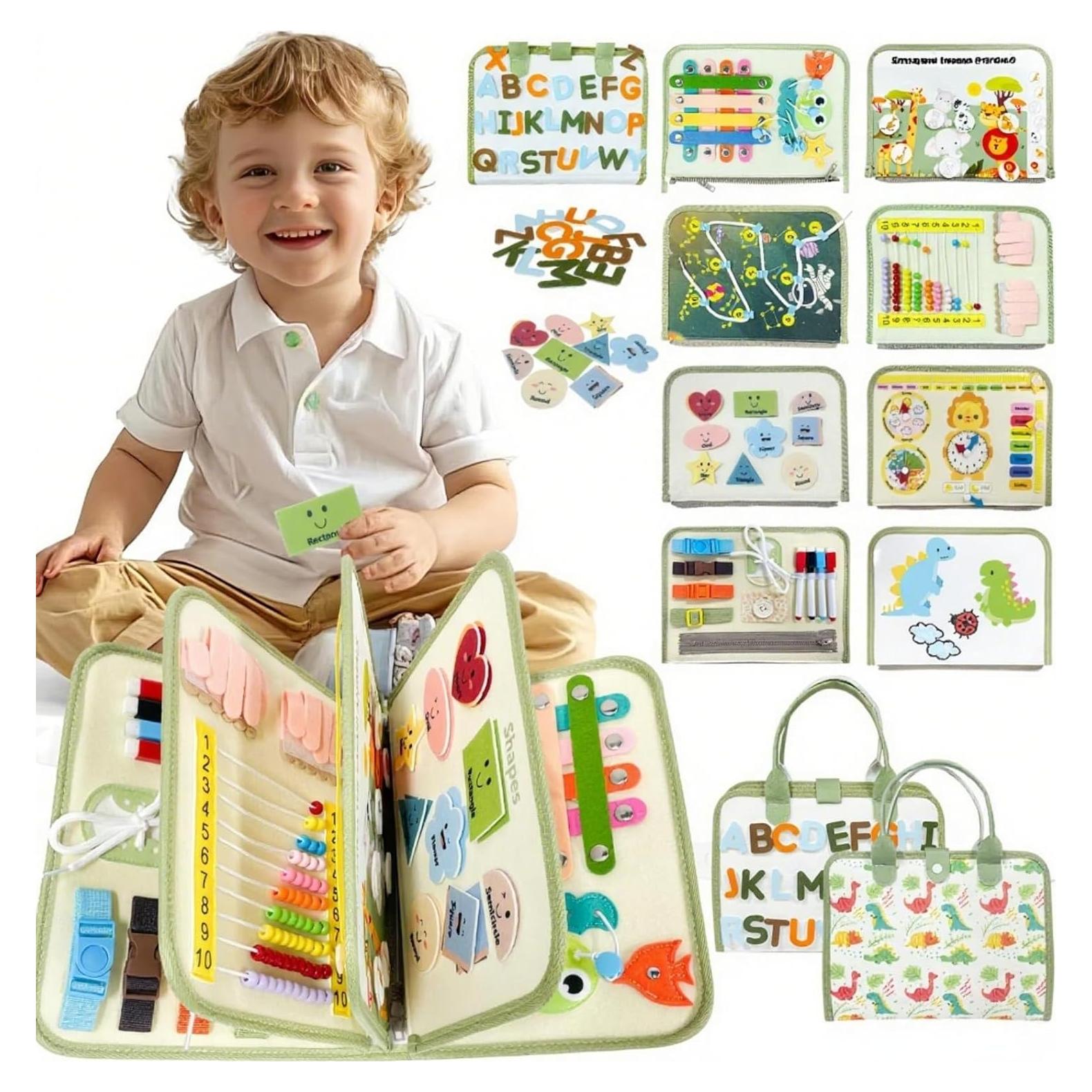 Tablero Ocupado Montessori Aurasys 9 en 1 para Niños 1-4 Años