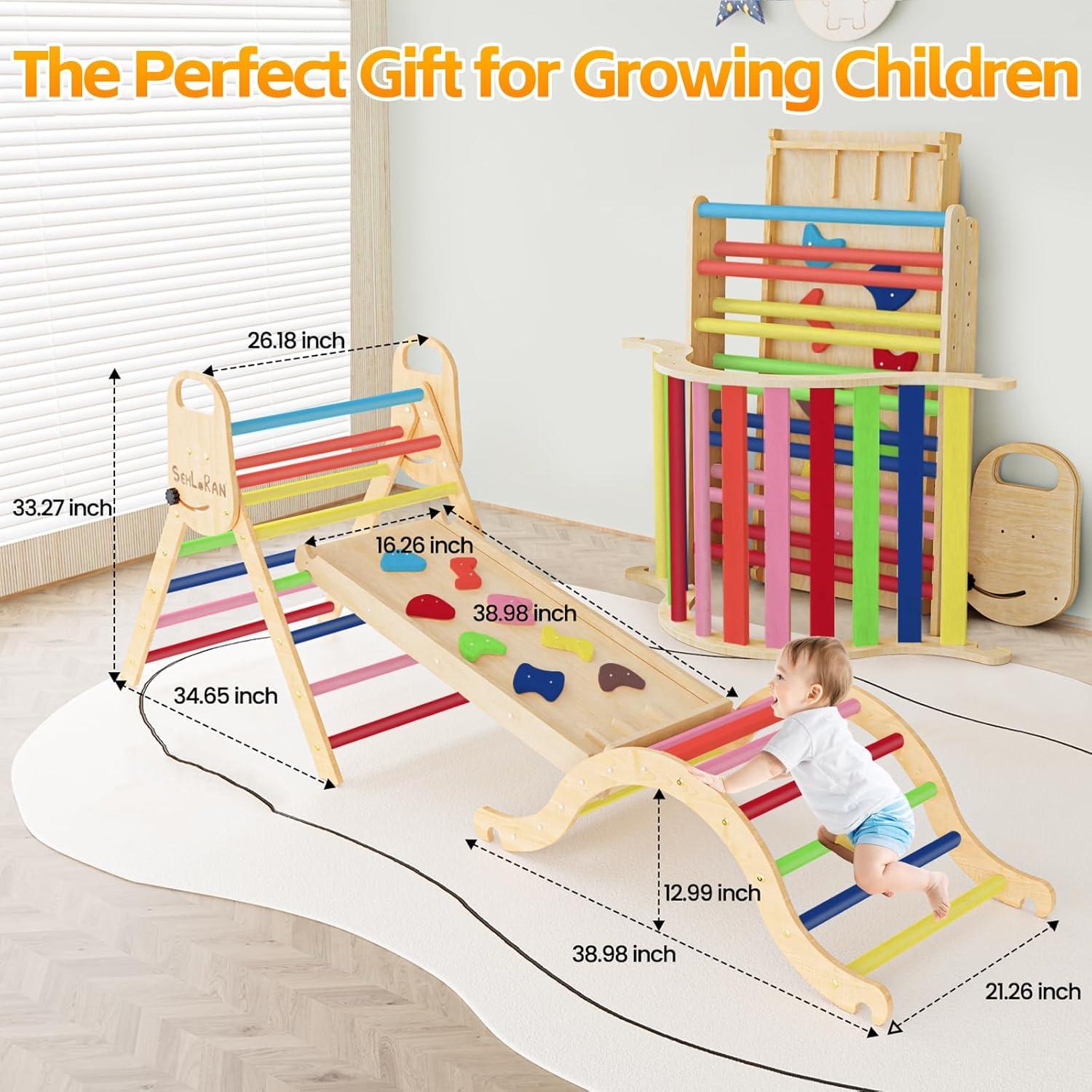 Conjunto Triángulo Pikler Sehloran 8 en 1 con Pinball y Carpa