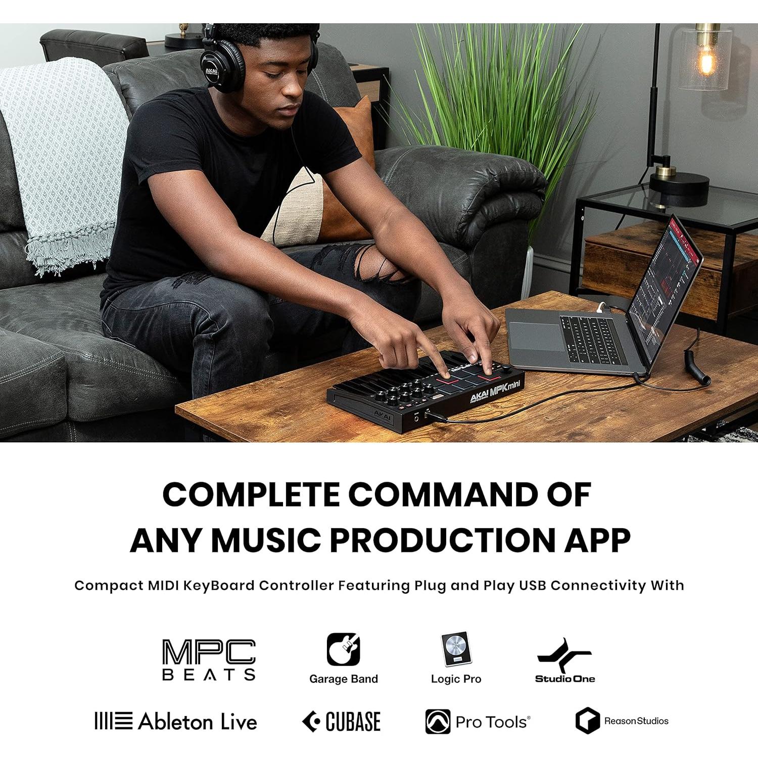 Paquete Estudio Grabación Akai MPK Mini MK3 + M-Audio AIR 192I4