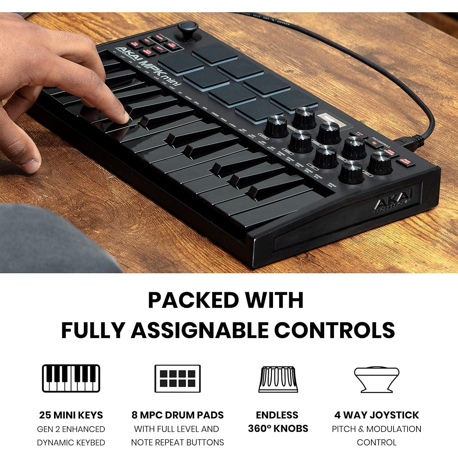 Paquete Estudio Grabación Akai MPK Mini MK3 + M-Audio AIR 192I4