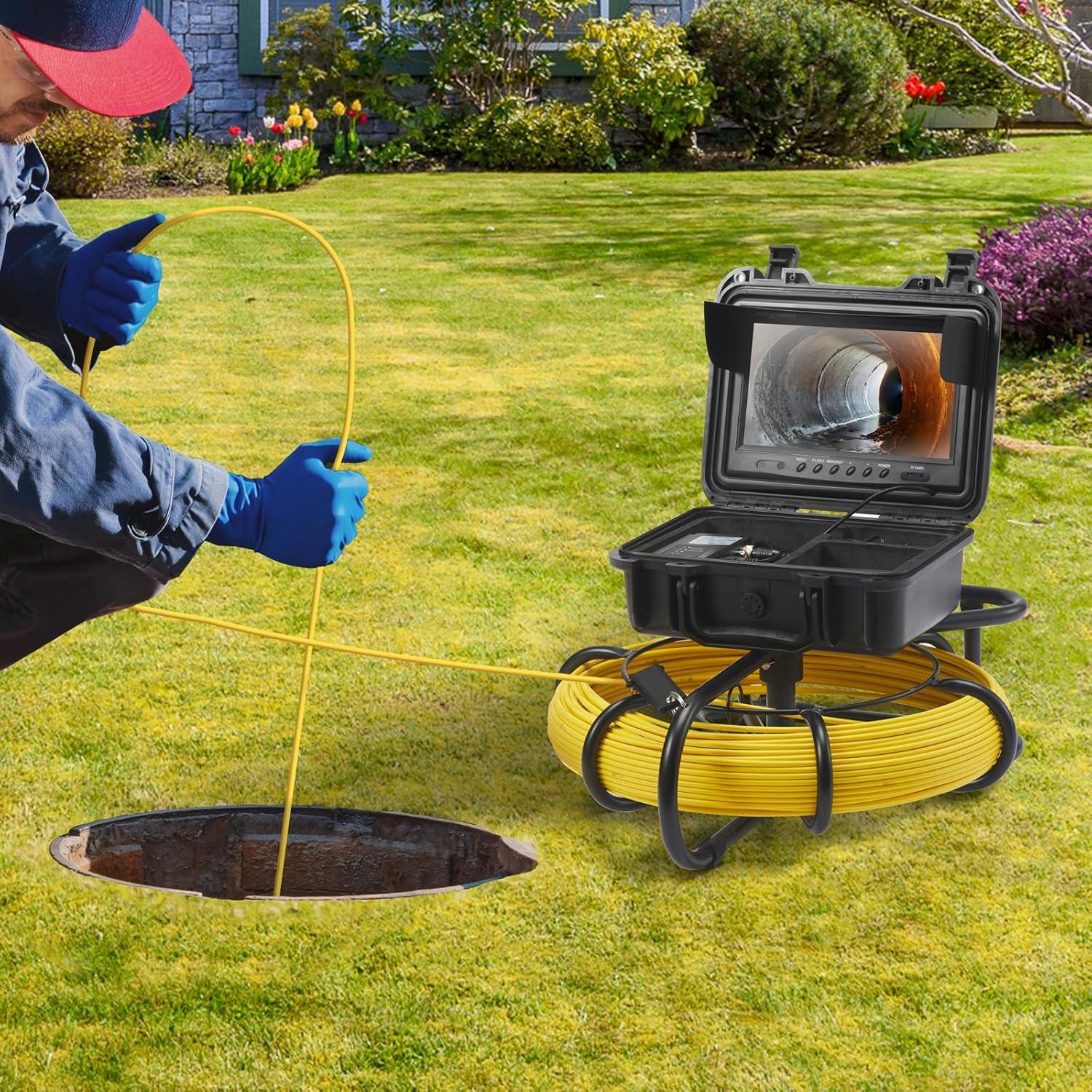 Cámara de Inspección de Alcantarillado VEVOR 70m 9" LCD