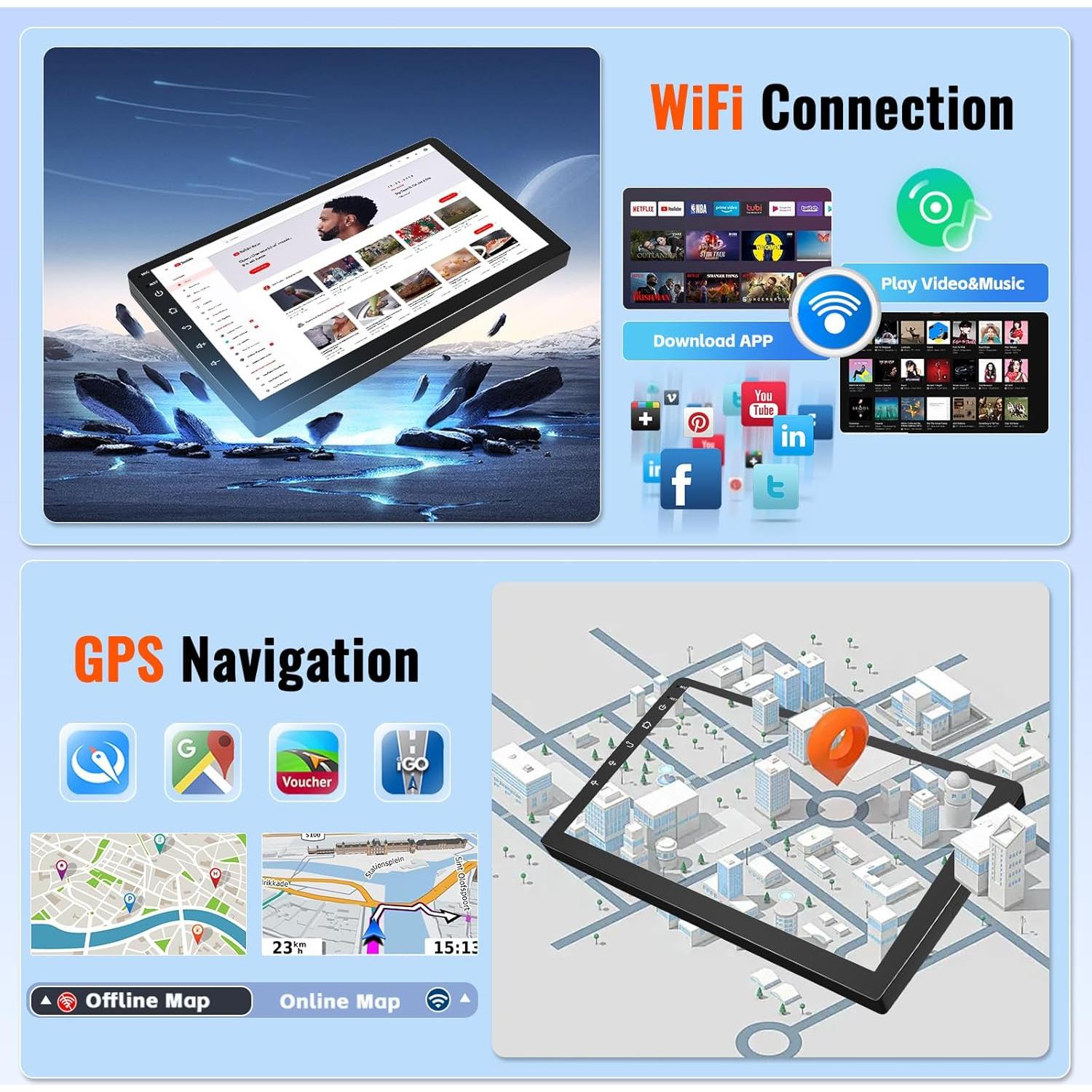 2+64GB Android 15 Car Stereo for Chevrolet Chevy Camaro 2008-2015 (LHD) with Wireless CarPlay Android Auto, 9 Inch Touch Screen Car Radio for Chevy Camaro with GPS WiFi Bluetooth EQ 26UI Backup Camera