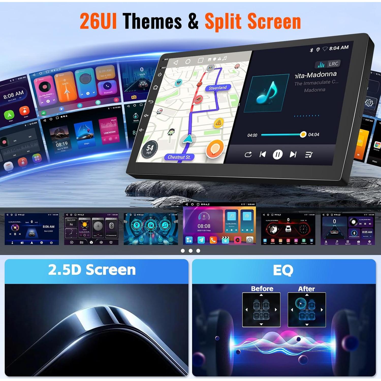 2+64GB Android 15 Car Stereo for Chevrolet Chevy Camaro 2008-2015 (LHD) with Wireless CarPlay Android Auto, 9 Inch Touch Screen Car Radio for Chevy Camaro with GPS WiFi Bluetooth EQ 26UI Backup Camera