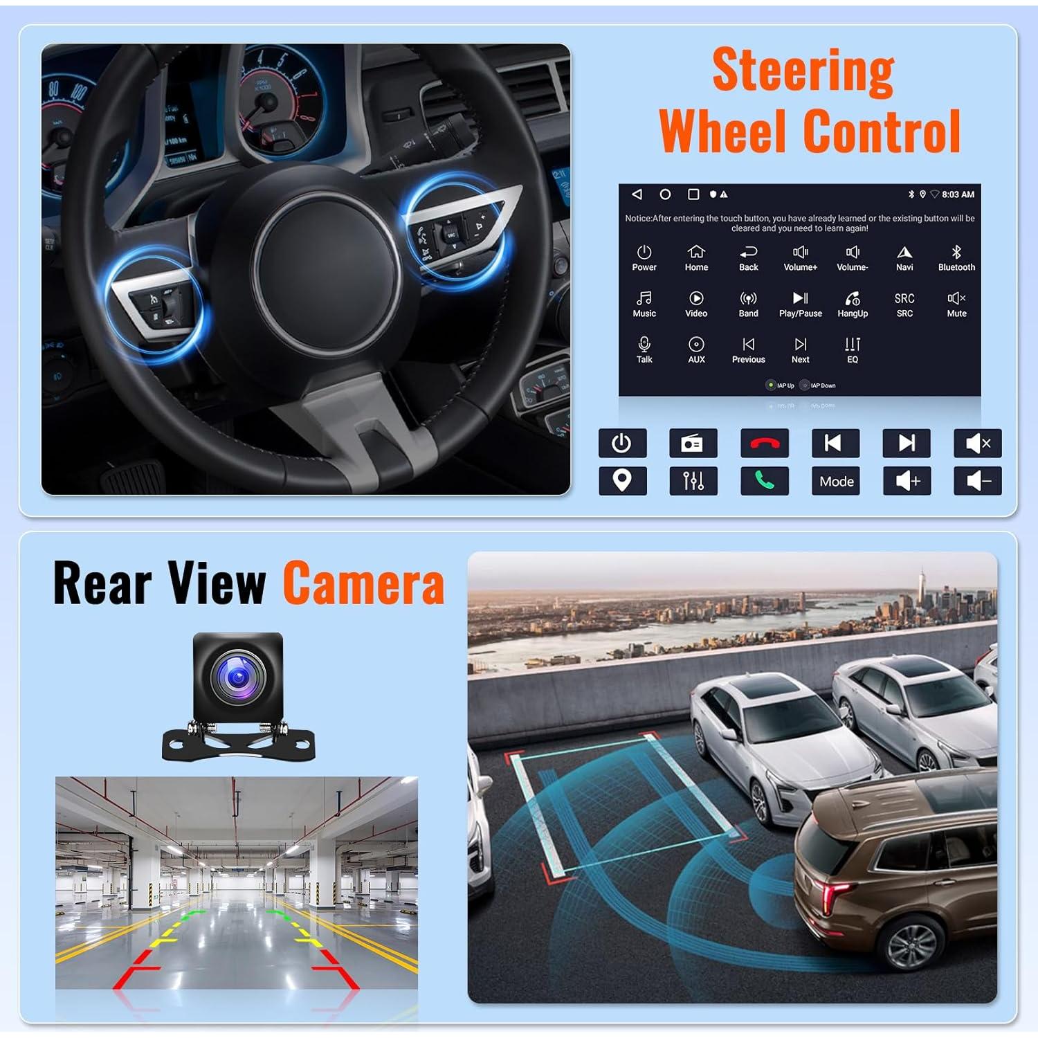 2+64GB Android 15 Car Stereo for Chevrolet Chevy Camaro 2008-2015 (LHD) with Wireless CarPlay Android Auto, 9 Inch Touch Screen Car Radio for Chevy Camaro with GPS WiFi Bluetooth EQ 26UI Backup Camera