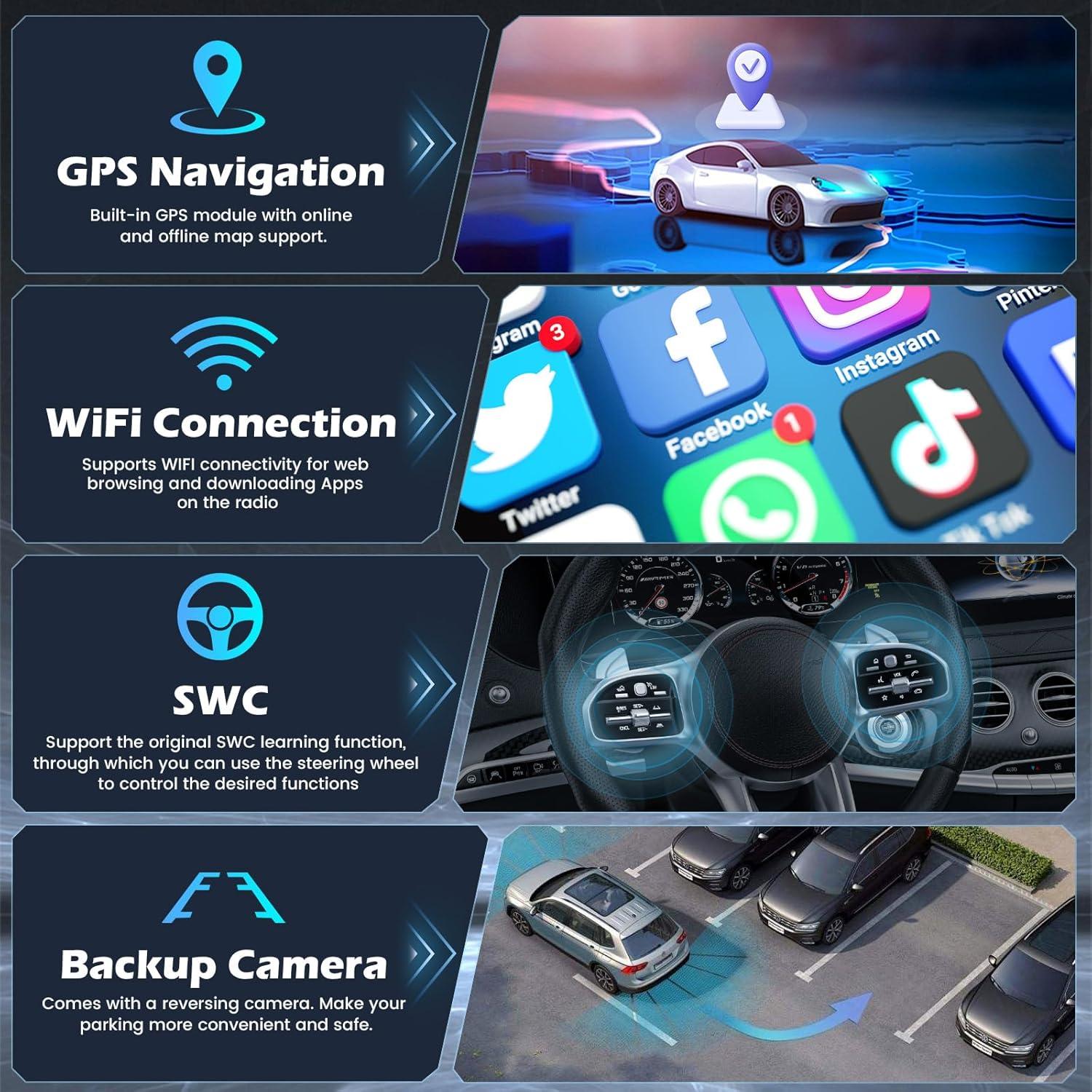 Estéreo de coche Hikity 9'' Android 15 para Toyota RAV4 2007-2011