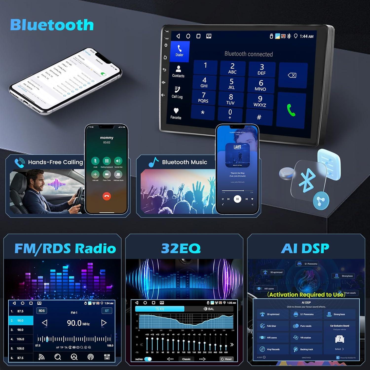 Estéreo de coche Hikity 9'' Android 15 para Toyota RAV4 2007-2011