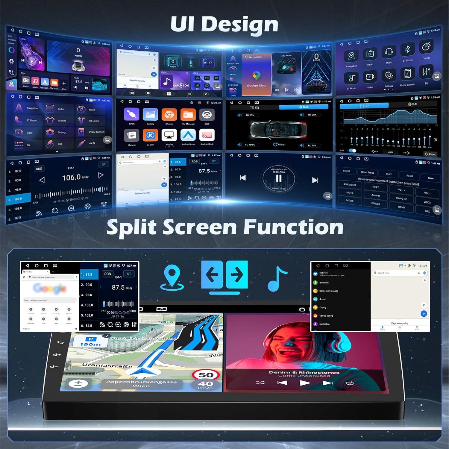 Estéreo de coche Hikity 9'' Android 15 para Toyota RAV4 2007-2011
