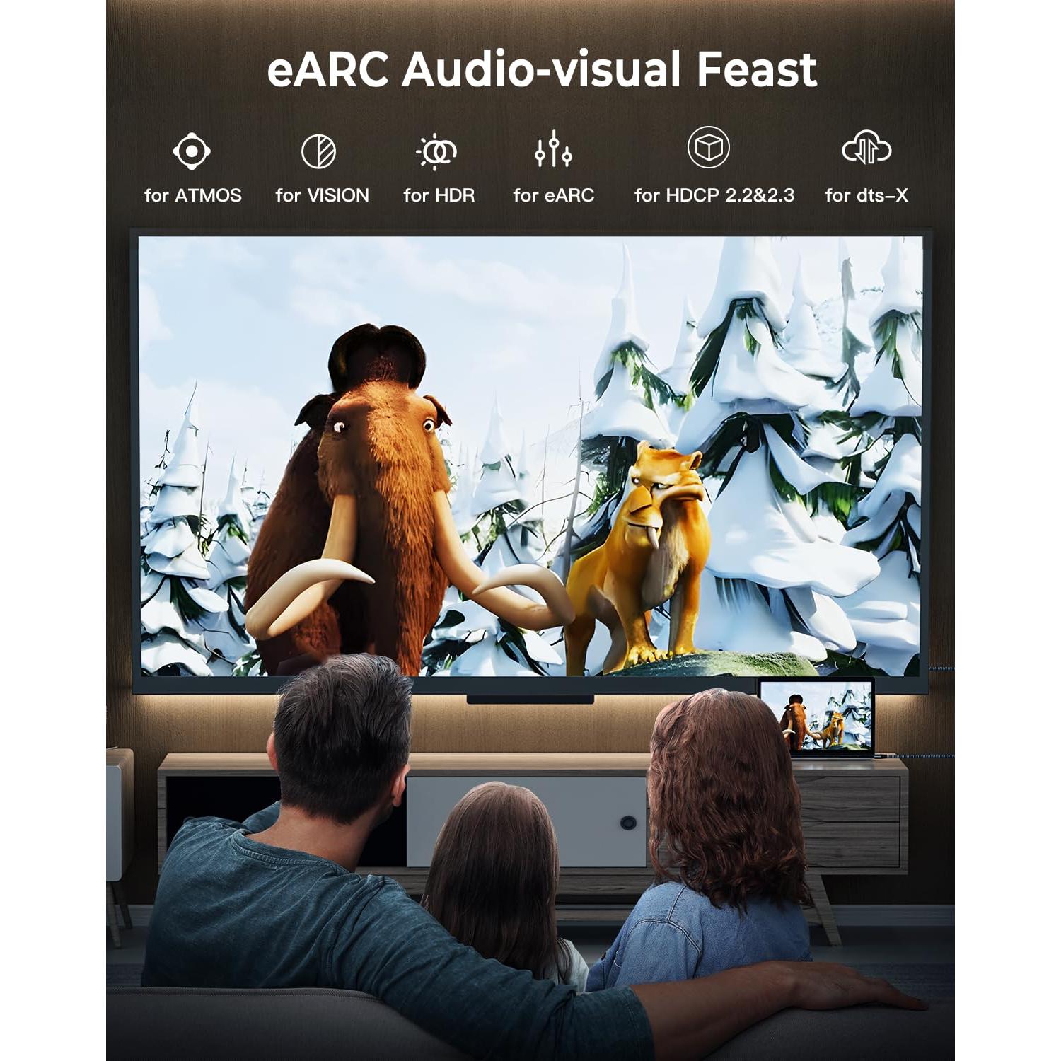 Cable HDMI 8K 0.3m CABNEER 2.1 Alta Velocidad 48Gbps