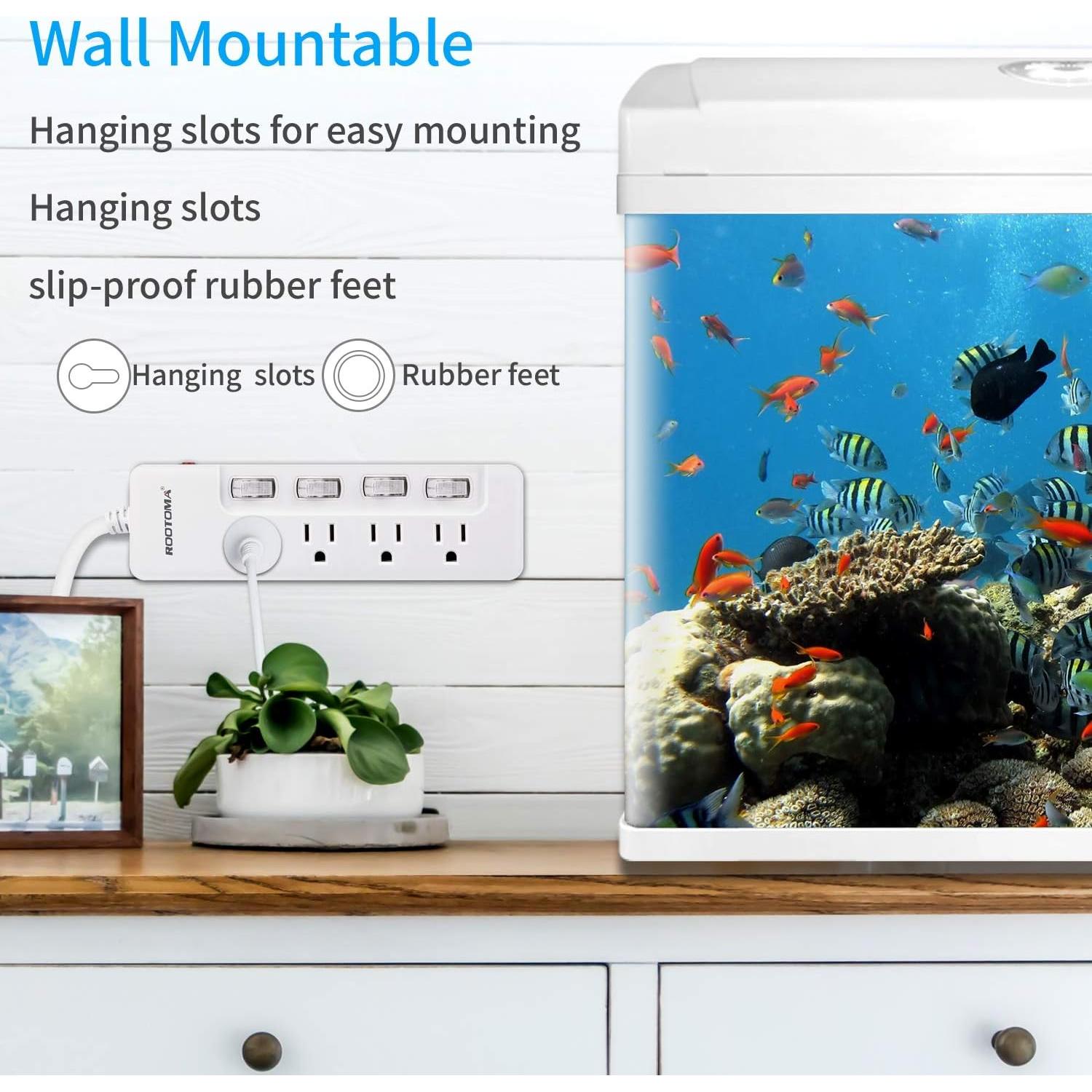 Cable de Extensión ROOTOMA 1.8m 4 Salidas AC con Interruptores