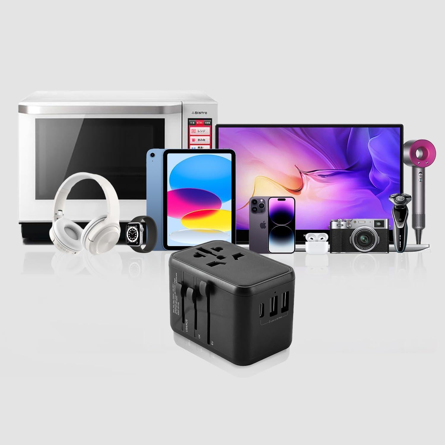 Adaptador de Viaje Universal GaN 12W Dongguan 4 Puertos USB