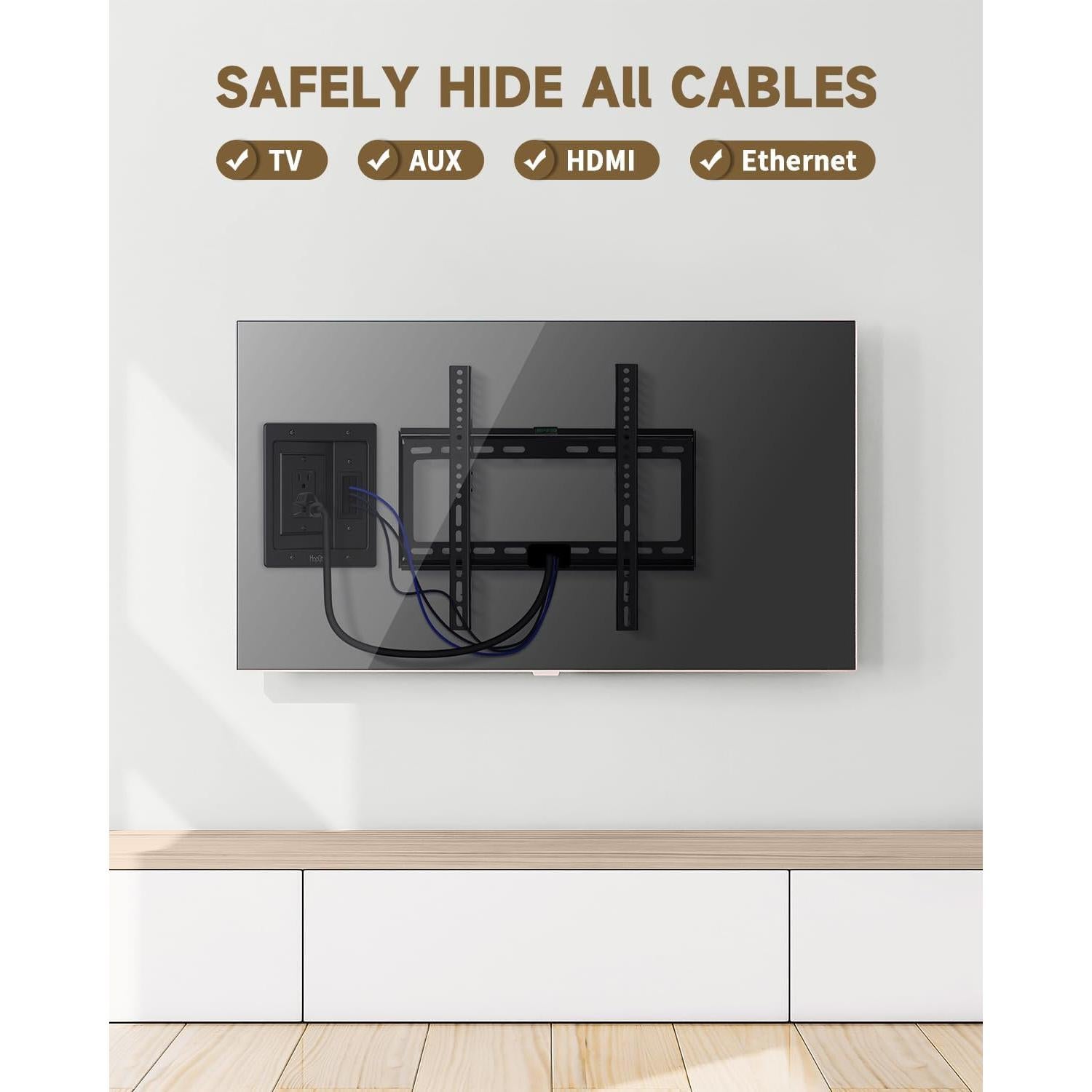 Kit de gestión de cables para TV HAPYTHDA negro 19.9x15.6 cm