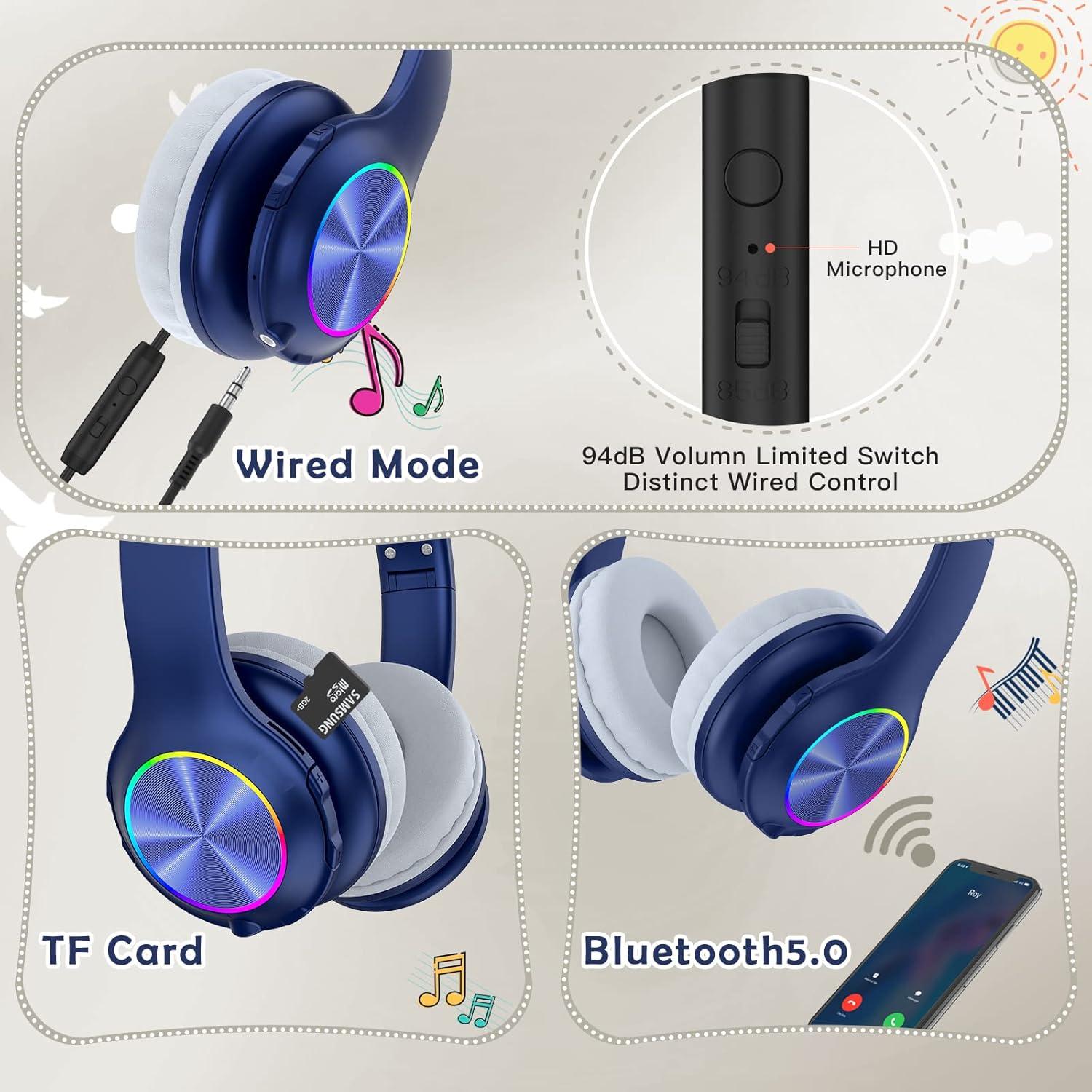 Auriculares Bluetooth Candy Bila para Niños Azul Marino