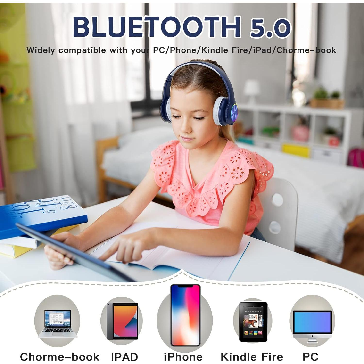 Auriculares Bluetooth Candy Bila para Niños Azul Marino
