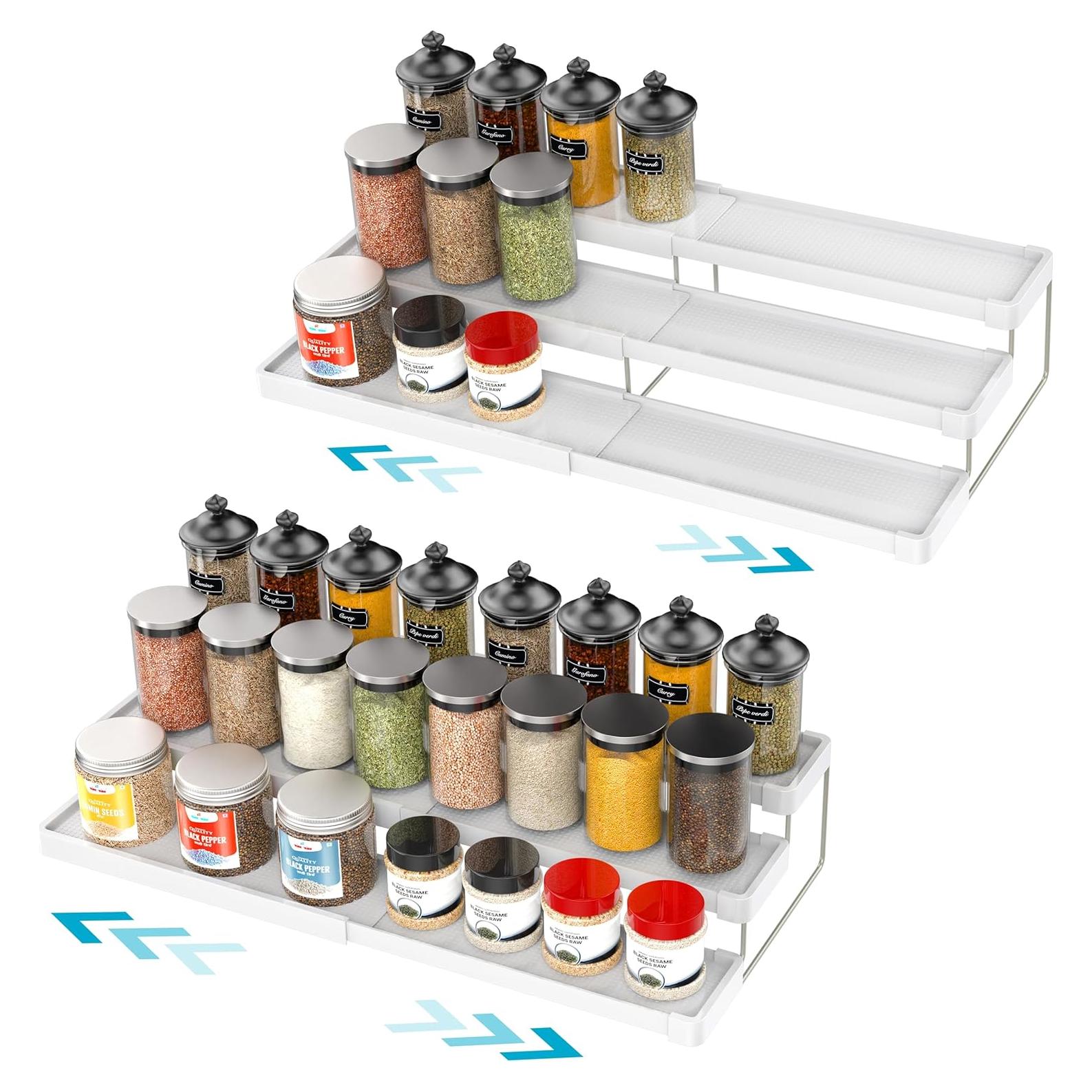 Estante de Especias Expandible YAN & HIN 3 Niveles Blanco