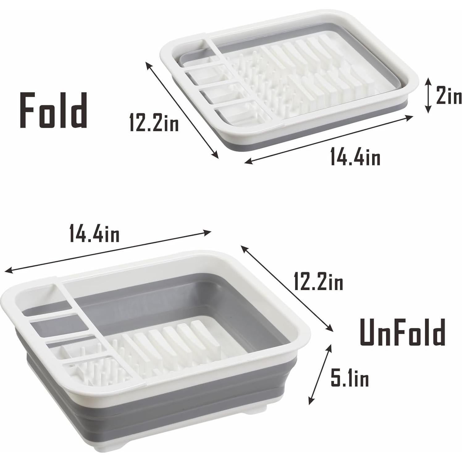 Escurridor de Platos Plegable Craftend Gris - Ahorra Espacio