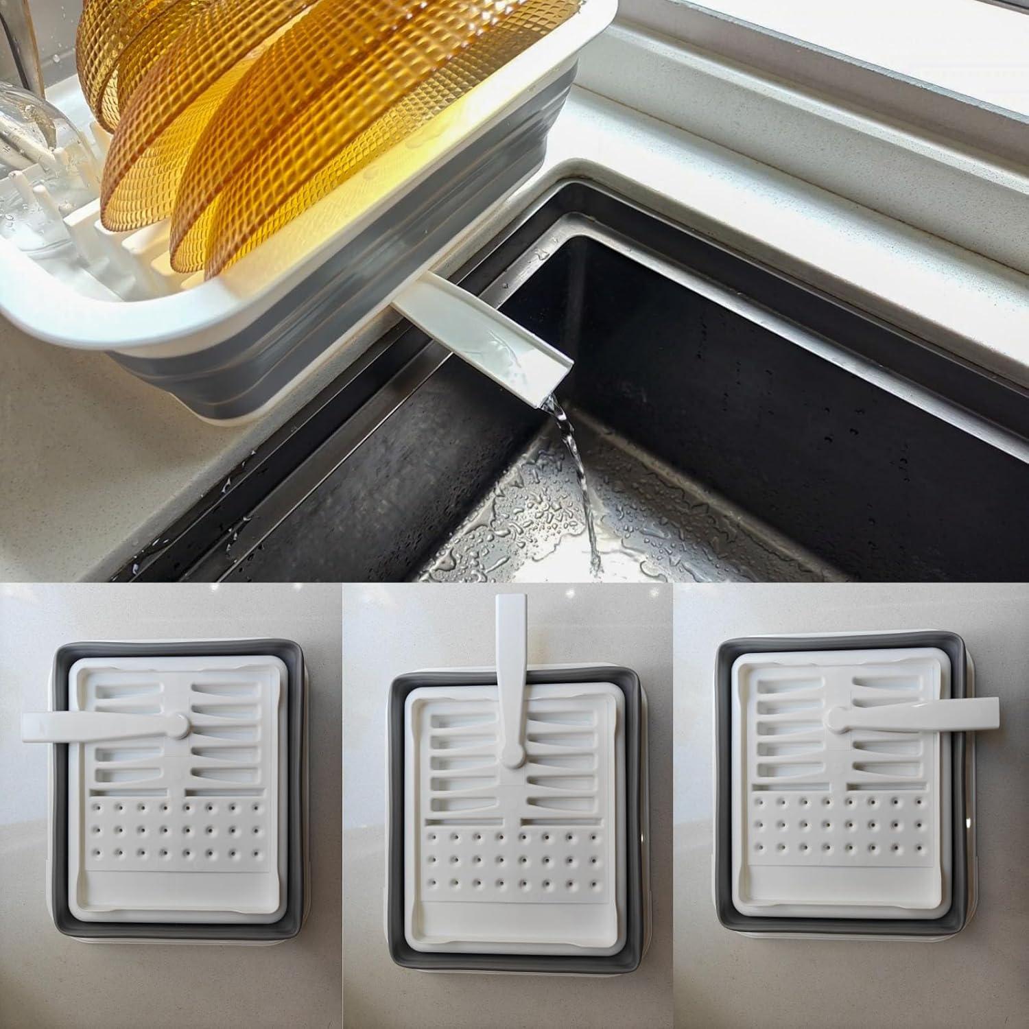 Escurridor de Platos Plegable Craftend Gris - Ahorra Espacio