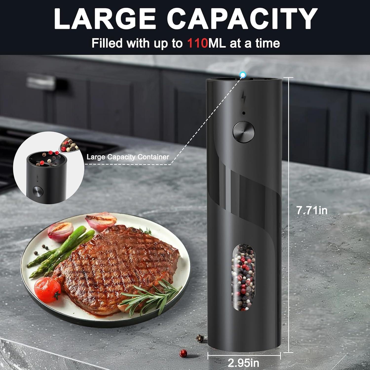 Juego de Molinillos Eléctricos de Sal y Pimienta ZDFRBJG 110ML