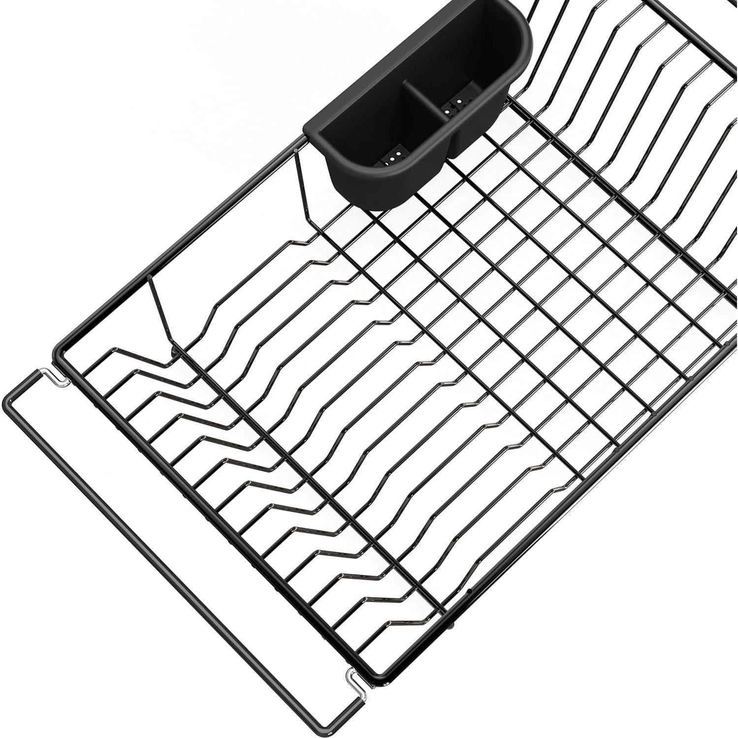 Estante de Secado de Platos Simple Houseware Grande Negro