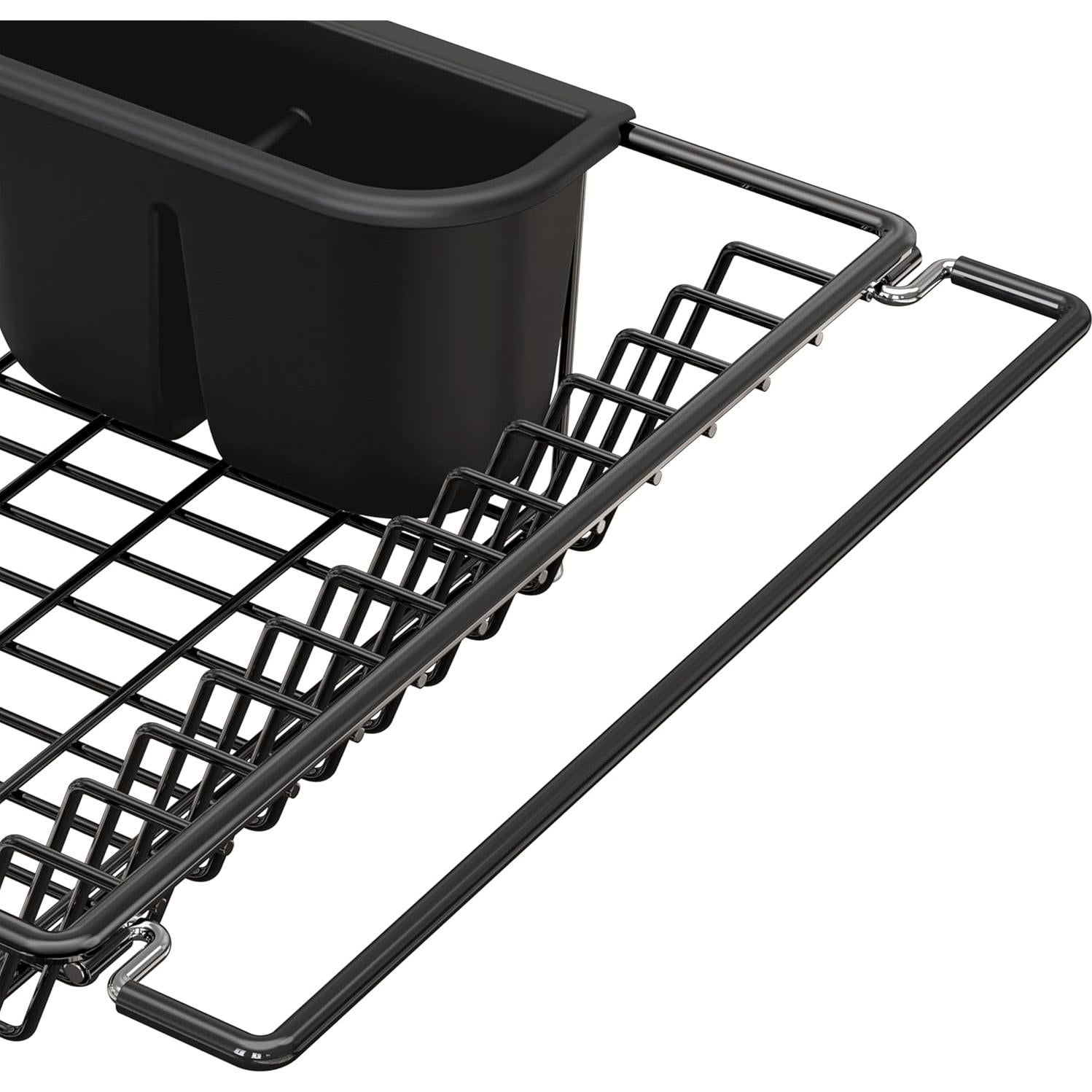 Estante de Secado de Platos Simple Houseware Grande Negro