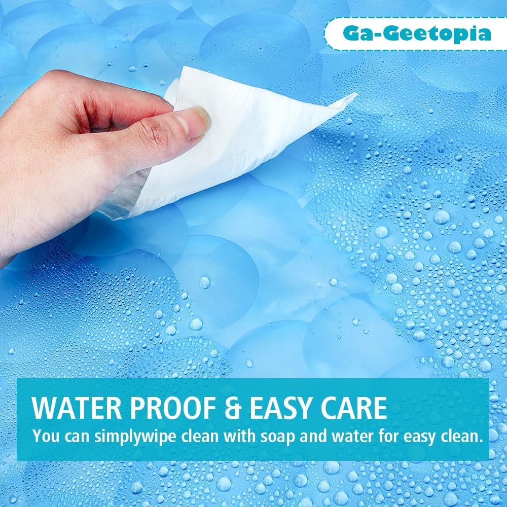 Cortina de Ducha EVA Ga-Geetopia 36x72 cm Azul Perla Ligera