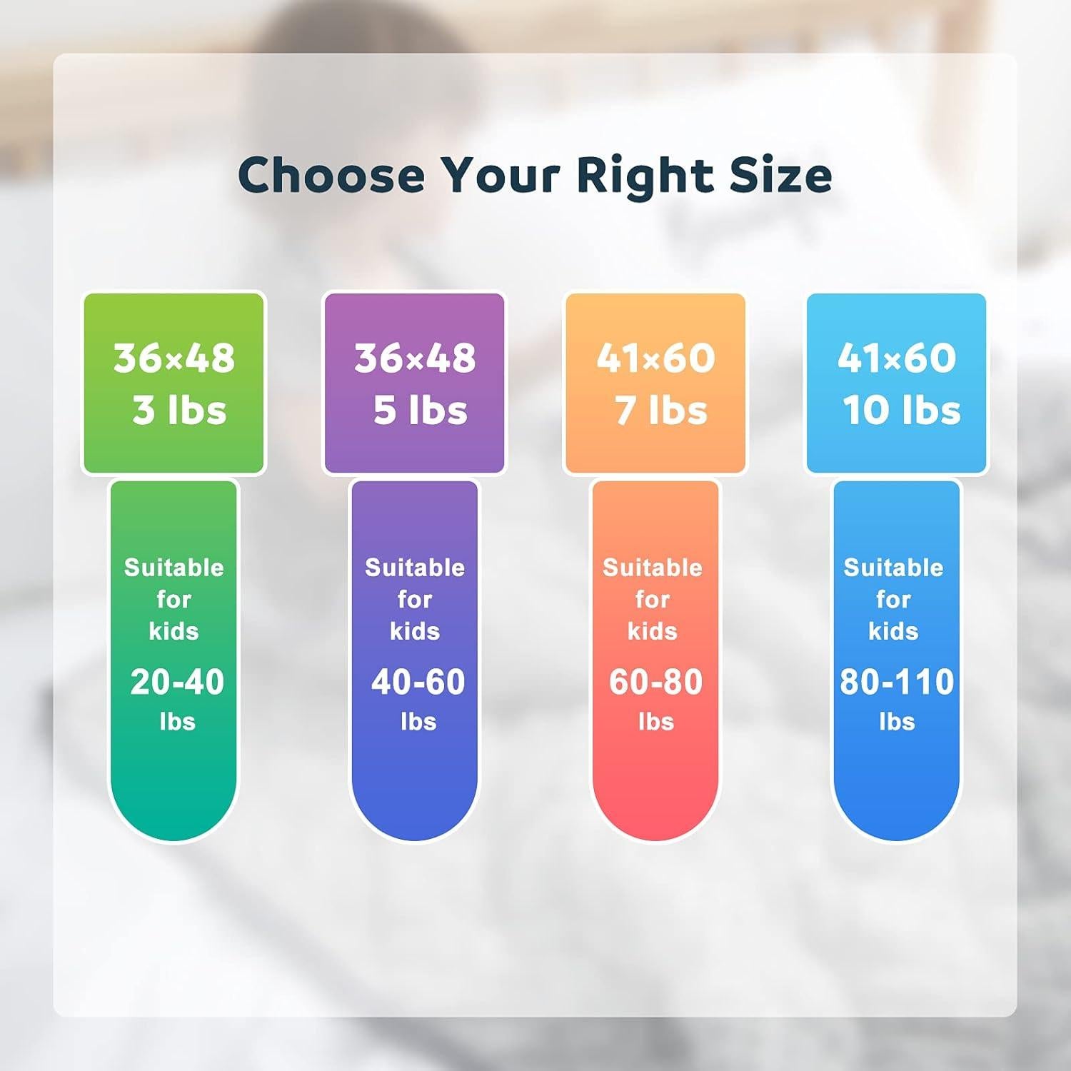 Manta Ponderada para Niños MAXTID 1.36 kg Reversible 91x122 cm