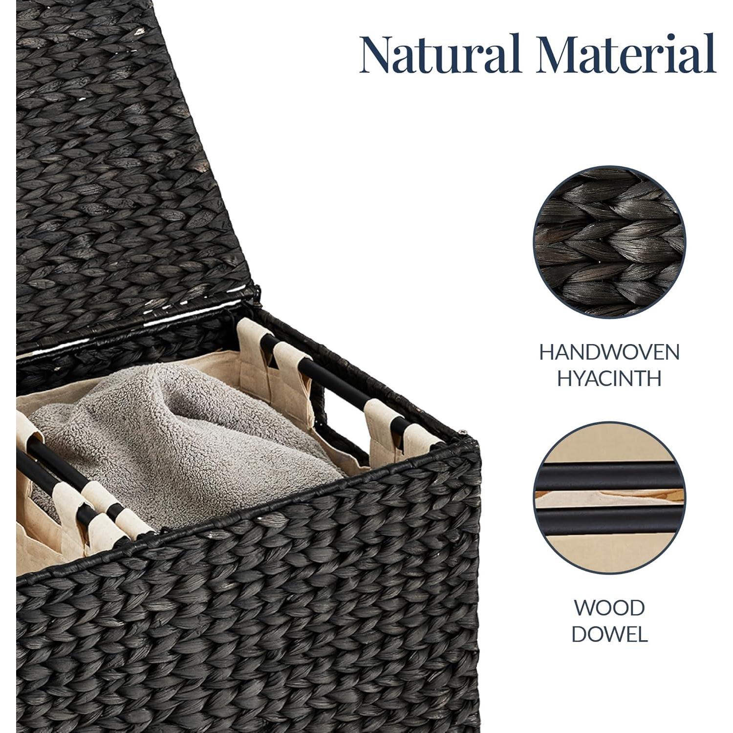 Cesto de Ropa Doble con Tapa Mejor Opción Productos - Negro