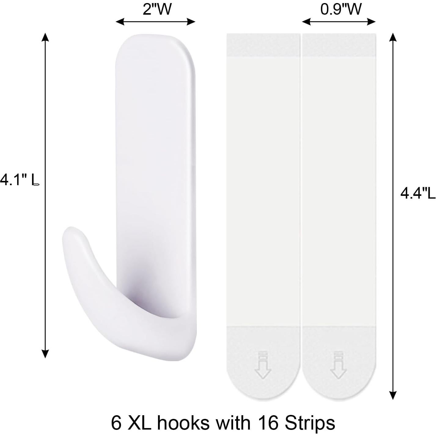 Ganchos de Pared JulyWind XL 6pcs Adhesivos Sin Daño